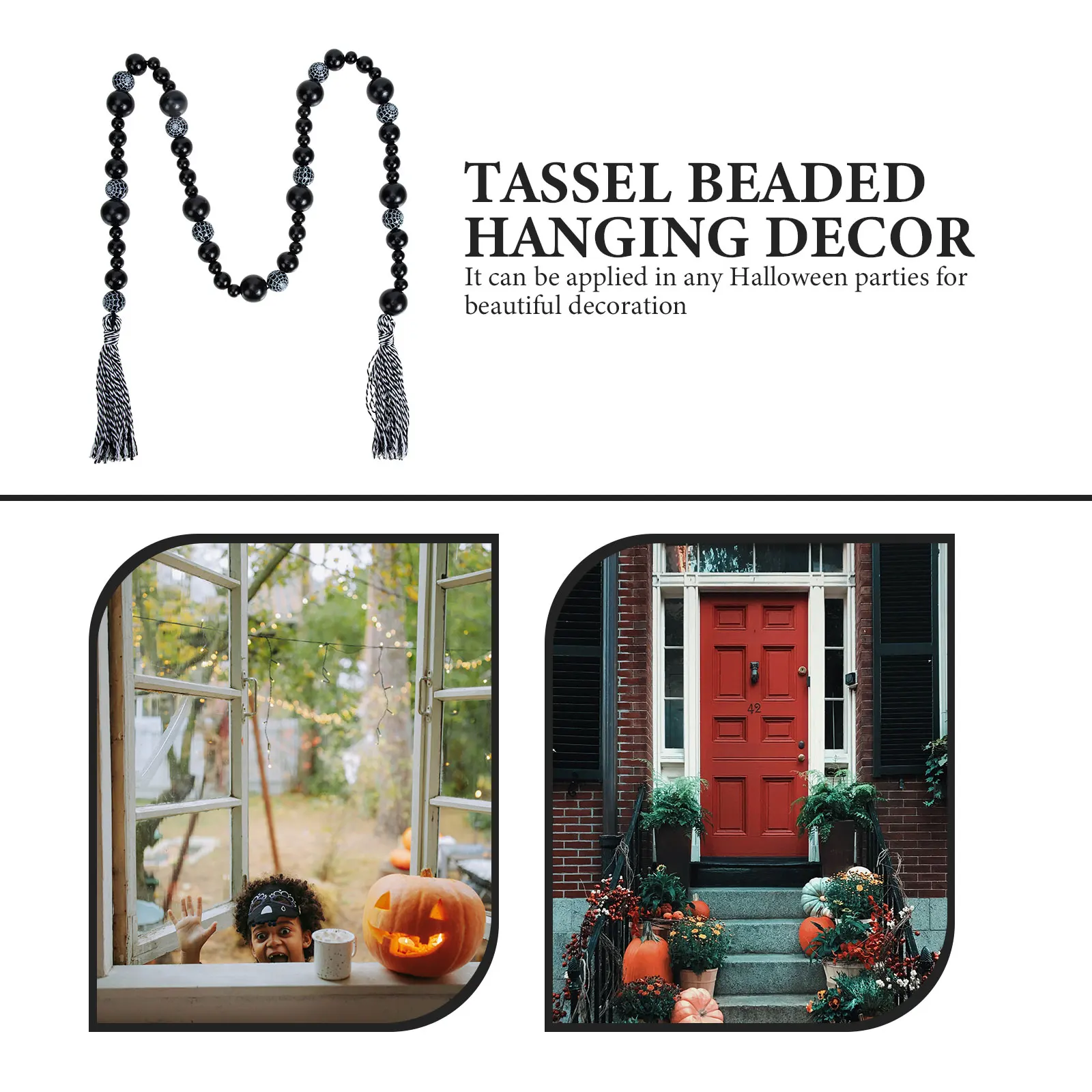 Party Tassels Farmhouse Rustic Wood Beads Halloween Garland Rope Hanging Decor 
Party Tassels Farmhouse Rustic Wood Beads Halloween Garland Rope Hanging Decor