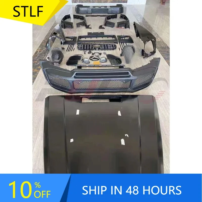 Комплект обвеса для Mercedes-Benz G-класса W463 (обновление до W464, стиль B) – включает передний и задний бамперы, капот
Комплект обвеса для Mercedes-Benz G-класса W463 (обновление до W464, стиль B) – включает передний и задний бамперы, капот