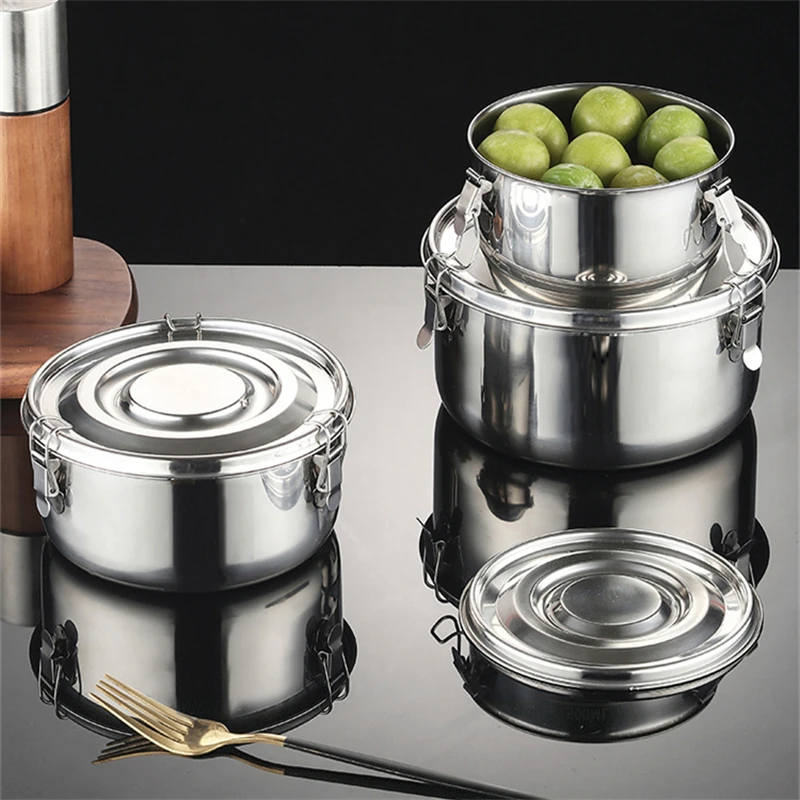 Stainless Steel Round Lunch Box Portable Sealed Microwave Bento Box with Buckle Leakproof Food Container Fresh-Keeping Box
Stainless Steel Round Lunch Box Portable Sealed Microwave Bento Box with Buckle Leakproof Food Container Fresh-Keeping Box