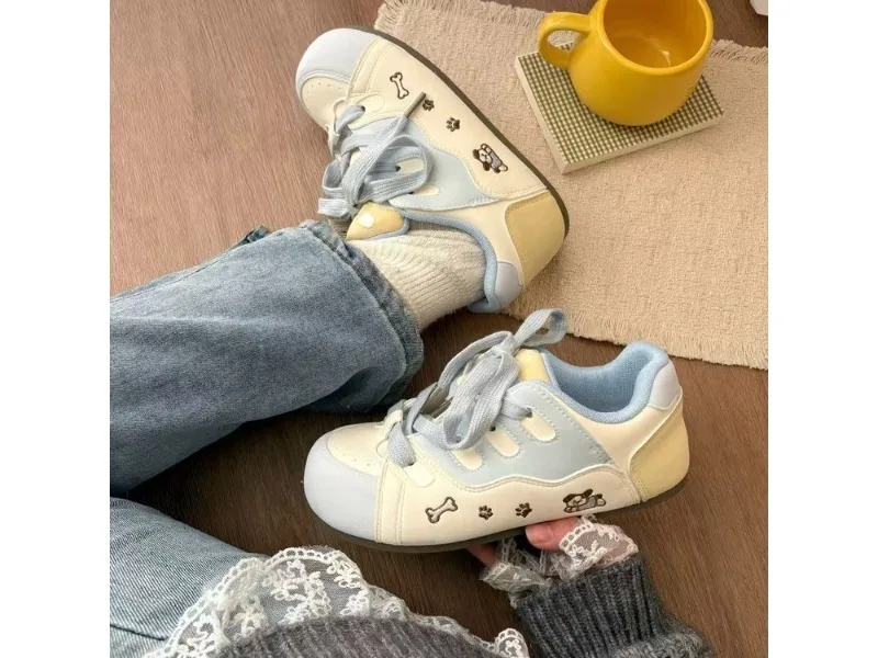Sweet Puppy Face Embroidery Low Top Sneakers Women Milk Blue Cream Color Bone Pattern Casual Flats Cute Canvas Bread Shoes Women
Sweet Puppy Face Embroidery Low Top Sneakers Women Milk Blue Cream Color Bone Pattern Casual Flats Cute Canvas Bread Shoes Women