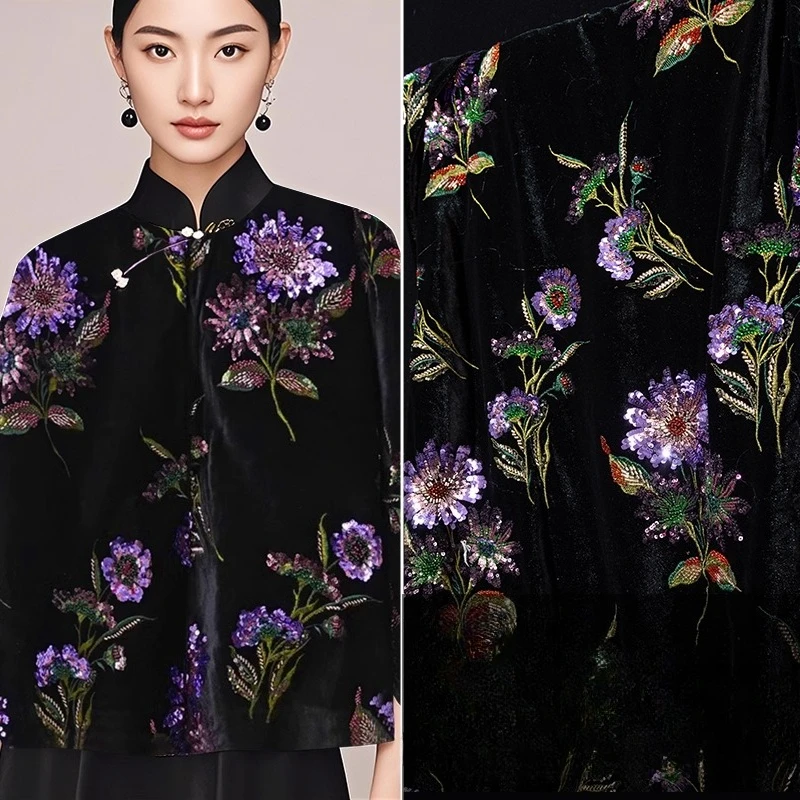50x153cm Luxury Heavy Crabapple Blossoms Sequined Velvet Fabric Dresses, Gowns, Coats, Bags Handmade Diy Material Chinese-style
50x153cm Luxury Heavy Crabapple Blossoms Sequined Velvet Fabric Dresses, Gowns, Coats, Bags Handmade Diy Material Chinese-style