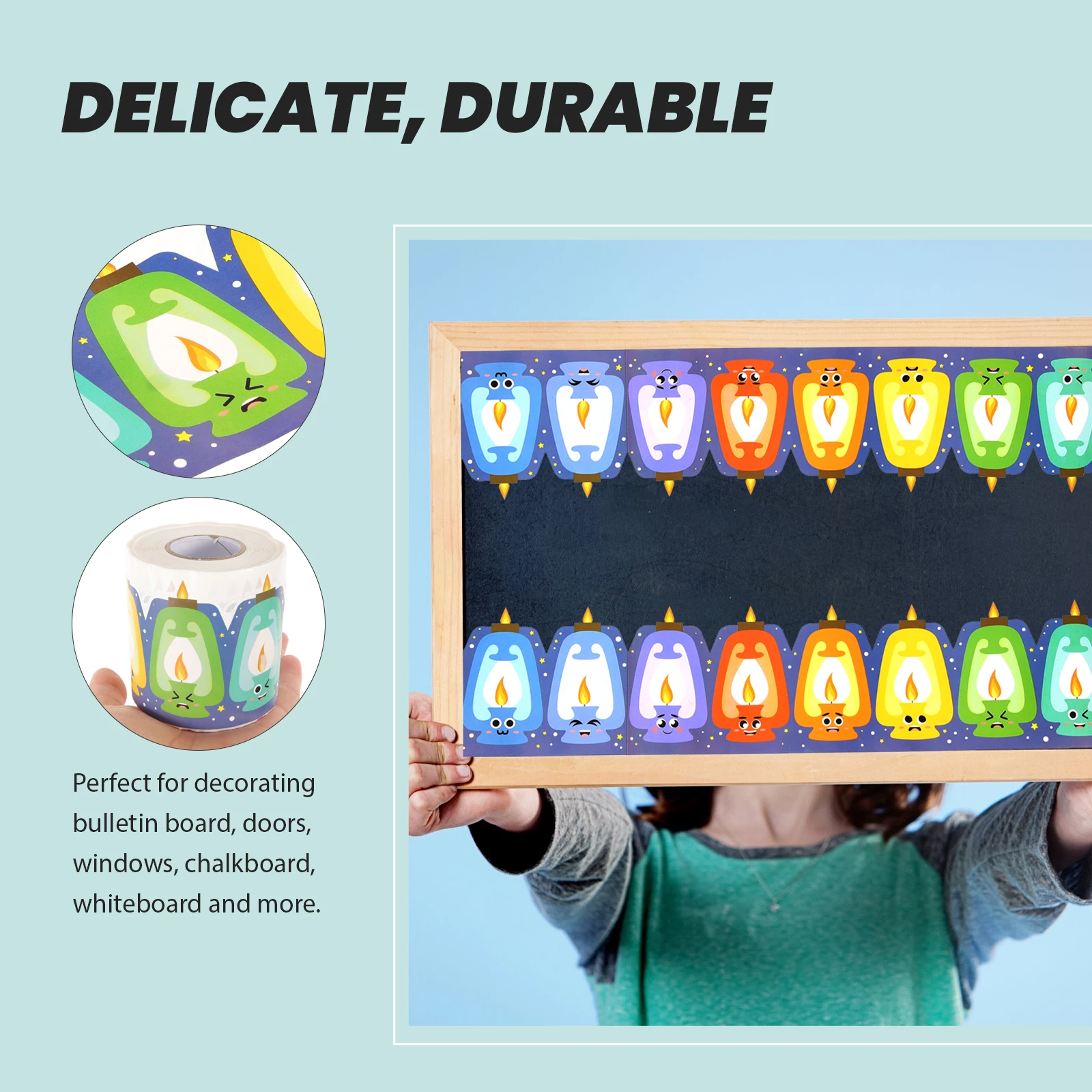 Waterproof Adhesive Border Stickers Bulletin Board Decor Classroom Straight Replaceable Trim Blackboard Decal Wear Resistant
Waterproof Adhesive Border Stickers Bulletin Board Decor Classroom Straight Replaceable Trim Blackboard Decal Wear Resistant