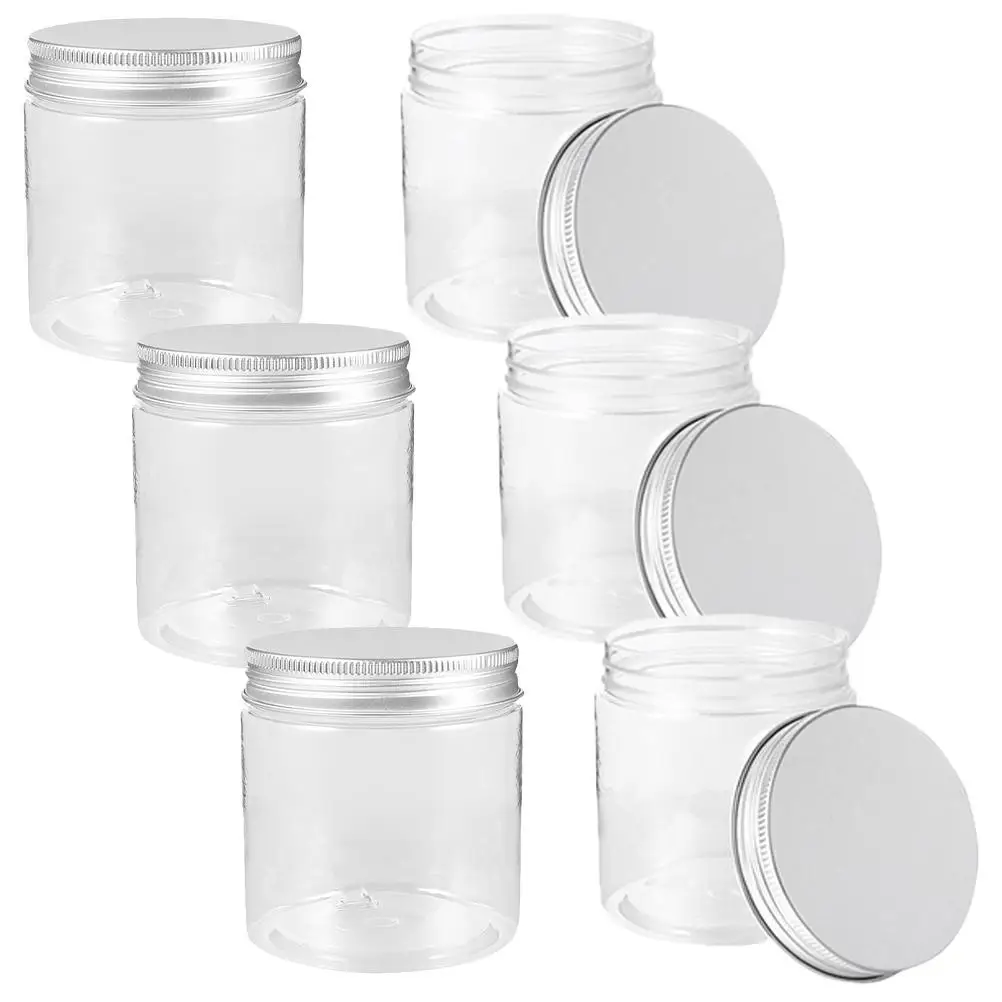 6pcs Mini Plastic Bottles 250ml Silver Lids Wide Mouth Jars Food Storage Portable Containers Household Practical Gifts
6pcs Mini Plastic Bottles 250ml Silver Lids Wide Mouth Jars Food Storage Portable Containers Household Practical Gifts