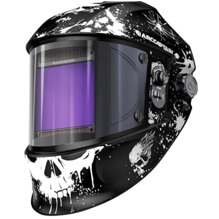 3.94"X3.66" Welding Helmet Auto Darkening, 1/1/1/1 Top Optical Clarity Large Viewing Screen Solar Power Welding Hood with 4 Arc Sensor, Wide Shade 4-5/5-9/9-13 for TIG MIG ARC Welding Cut
3.94"X3.66" Welding Helmet Auto Darkening, 1/1/1/1 Top Optical Clarity Large Viewing Screen Solar Power Welding Hood with 4 Arc Sensor, Wide Shade 4-5/5-9/9-13 for TIG MIG ARC Welding Cut