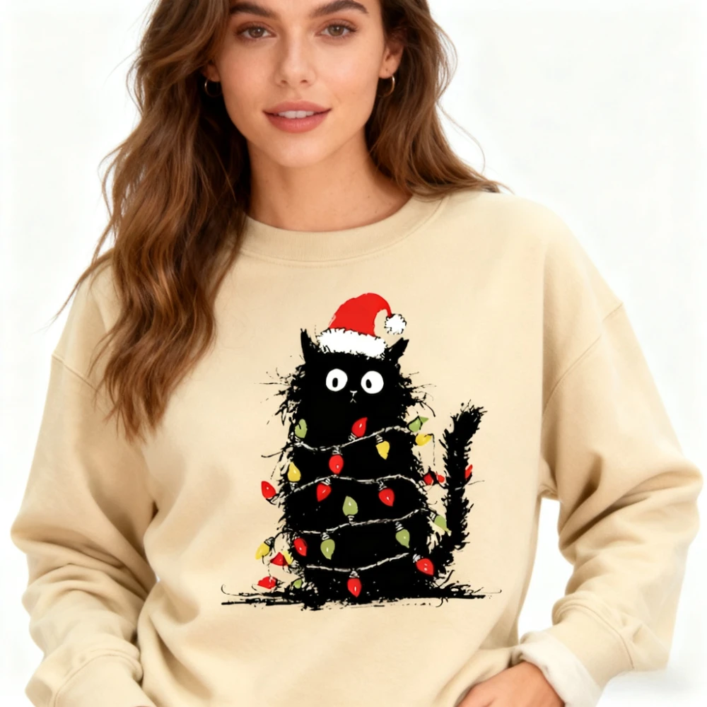 Рождественский свитшот с милым котом, забавный рождественский дизайн с котом, одежда, идеальный рождественский подарок для любителей кошек, пуловер, женская одежда
Рождественский свитшот с милым котом, забавный рождественский дизайн с котом, одежда, идеальный рождественский подарок для любителей кошек, пуловер, женская одежда