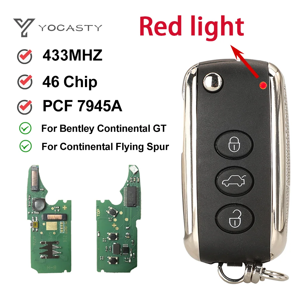 YOCASTY 66CEA8E6 Keyless Flip Smart Car Key For Bentley Continental GT Flying Spur 433MHz 46 Chip BCM2
YOCASTY 66CEA8E6 Keyless Flip Smart Car Key For Bentley Continental GT Flying Spur 433MHz 46 Chip BCM2