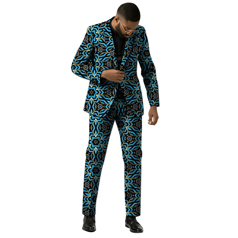 Мужской костюм с модным узором в африканском стиле, пиджак с ярким принтом и брюками, мужской комплект из двух предметов, костюм для выступлений
Мужской костюм с модным узором в африканском стиле, пиджак с ярким принтом и брюками, мужской комплект из двух предметов, костюм для выступлений