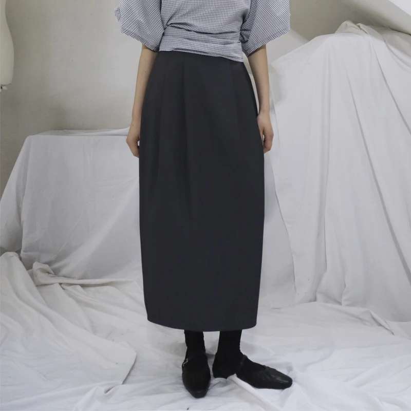 Deep Grey Midi Bouffant Skirt Women's Summer Fashion Casual Polyester Fabric Back Split Half-length Skirts for Ladies
Deep Grey Midi Bouffant Skirt Women's Summer Fashion Casual Polyester Fabric Back Split Half-length Skirts for Ladies