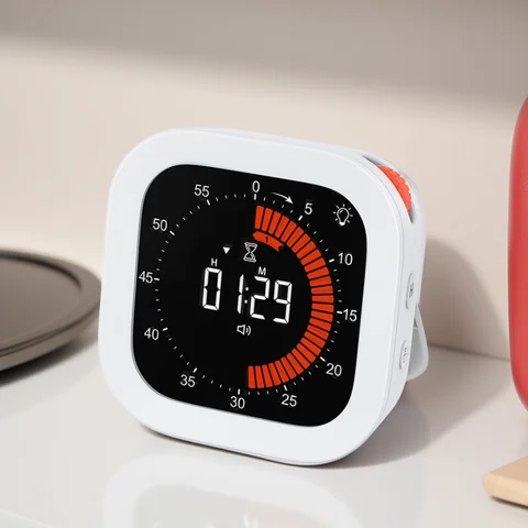 Ulepszony Wizualny Timer Akumulatorowy Cyfrowy Odliczający Kuchenny Mechaniczny Timer do Gotowania Narzędzie do Zarządzania dla Domu Szkoły Biura