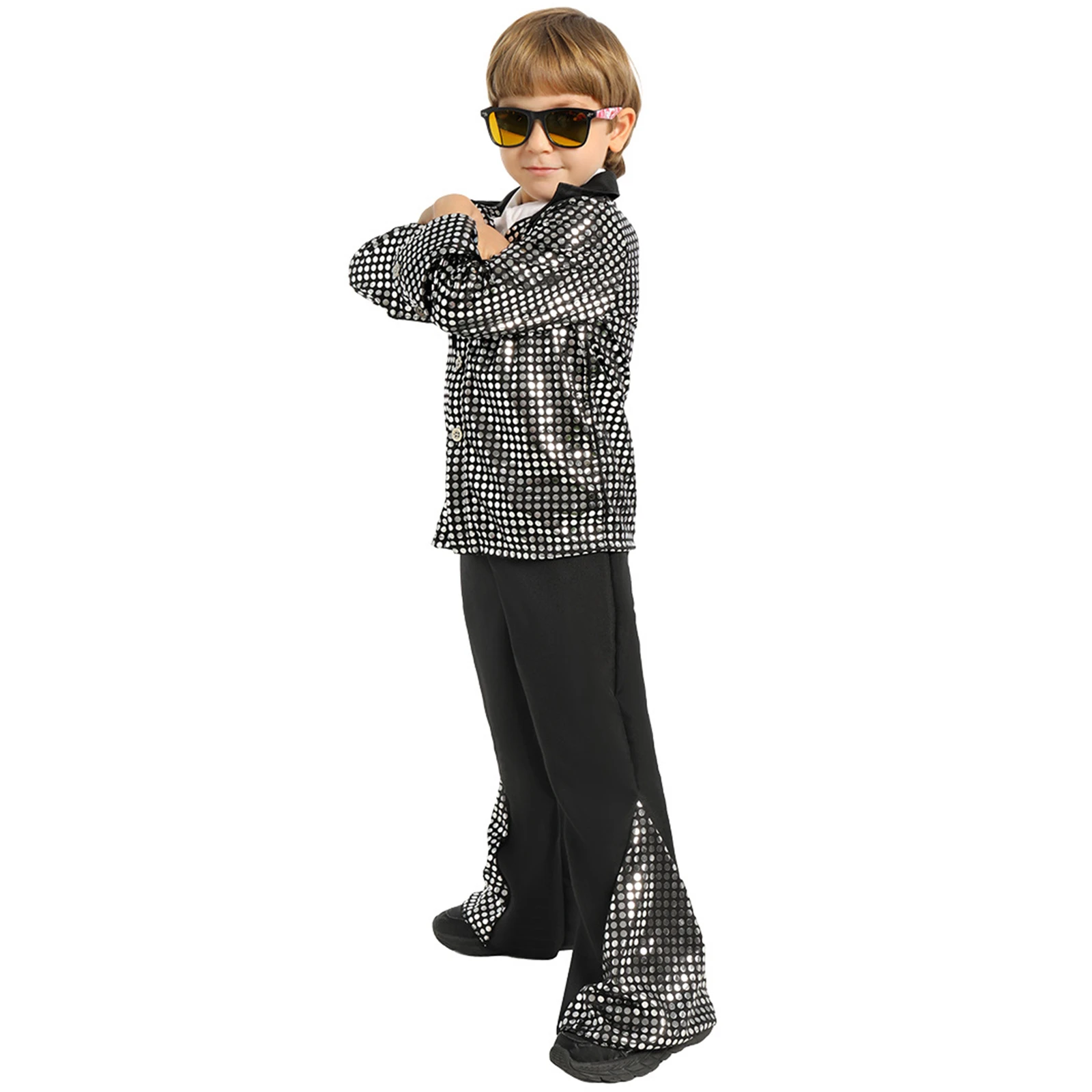 Boys 70s 80s Retro Disco Sparkle Flare Jumpsuit Party Prom Halloween Cosplay Costume
Boys 70s 80s Retro Disco Sparkle Flare Jumpsuit Party Prom Halloween Cosplay Costume