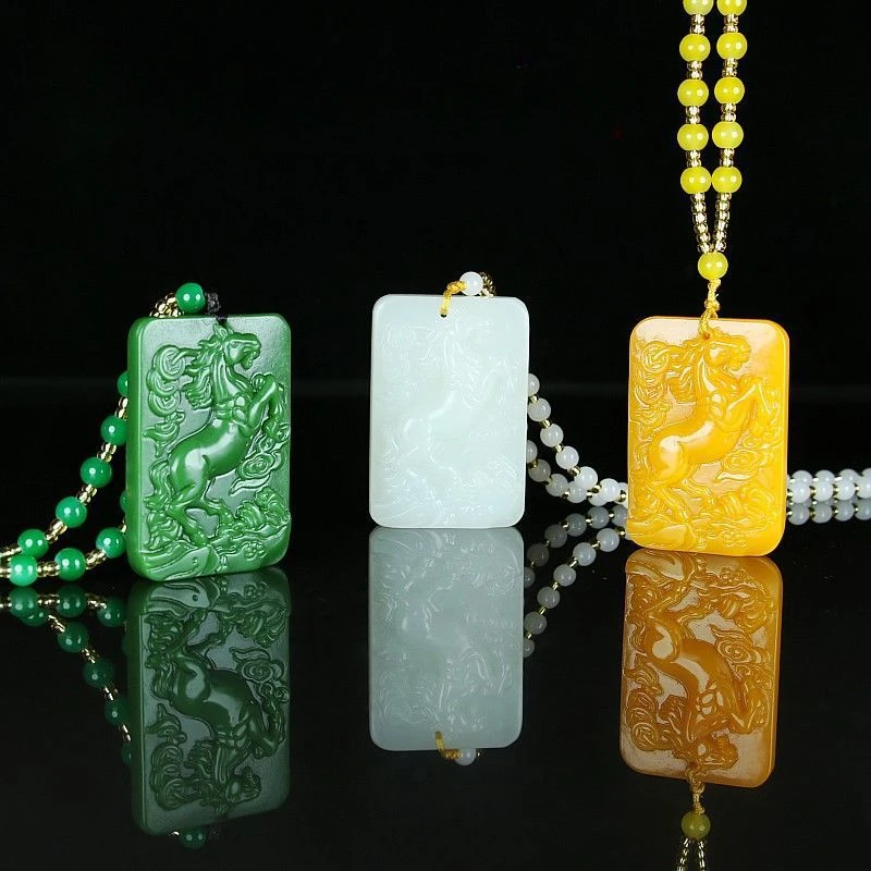 Hotan Jade Jasper Spinach Green Horse Necklace Pendant Zodiac Horse Pendant jade pendant necklace Men Women Temperament Glamour
Hotan Jade Jasper Spinach Green Horse Necklace Pendant Zodiac Horse Pendant jade pendant necklace Men Women Temperament Glamour