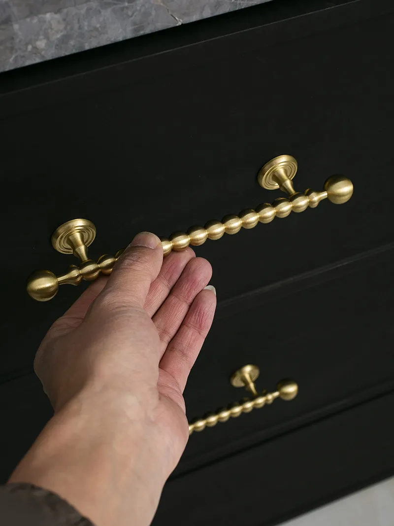 Creative Beaded Solid Brass Cabinet Handles Minimalist Retro Drawer Pulls and T Knobs for Kitchen Wardrobe Furniture Hardware
Creative Beaded Solid Brass Cabinet Handles Minimalist Retro Drawer Pulls and T Knobs for Kitchen Wardrobe Furniture Hardware
