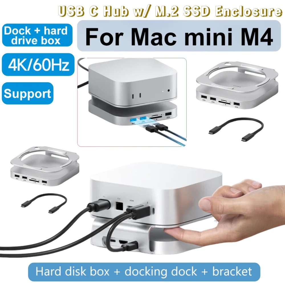 Концентратор USB C с корпусом SSD M.2 для подставки Mac Mini M4 или M4 Pro и HDMI-совместимого концентратора USB2.0 480 Мбит/с 4K60 Гц HDMI-совместимого
Концентратор USB C с корпусом SSD M.2 для подставки Mac Mini M4 или M4 Pro и HDMI-совместимого концентратора USB2.0 480 Мбит/с 4K60 Гц HDMI-совместимого