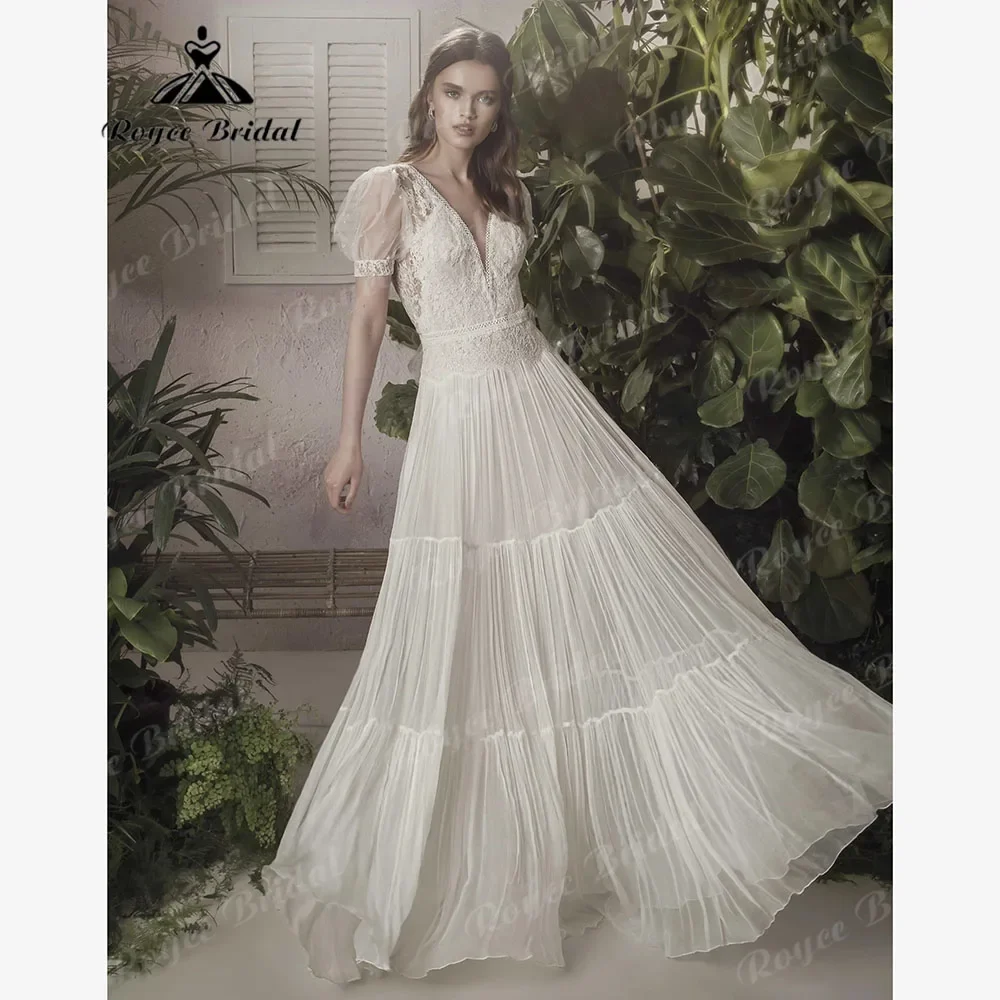 robe mariage femme Civil V Neck Lace Boho Bohemian Wedding Dress for Women 2025 Backless Bridal Gown with Short Sleeve Chic Sexy
robe mariage femme Civil V Neck Lace Boho Bohemian Wedding Dress for Women 2025 Backless Bridal Gown with Short Sleeve Chic Sexy