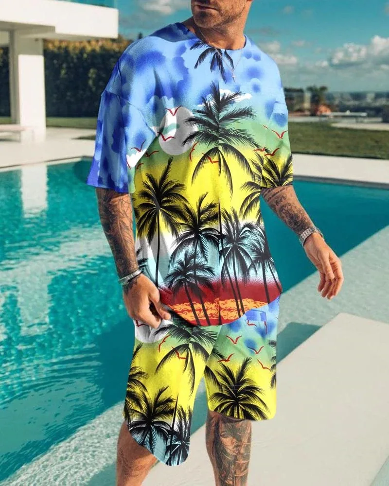 Summer Men T shirt Landscape Series Short Sleeve Tshirt+Jog Shorts 2 Pieces Set Top Breathable Male Sports Casual Fashion Suit
Summer Men T shirt Landscape Series Short Sleeve Tshirt+Jog Shorts 2 Pieces Set Top Breathable Male Sports Casual Fashion Suit