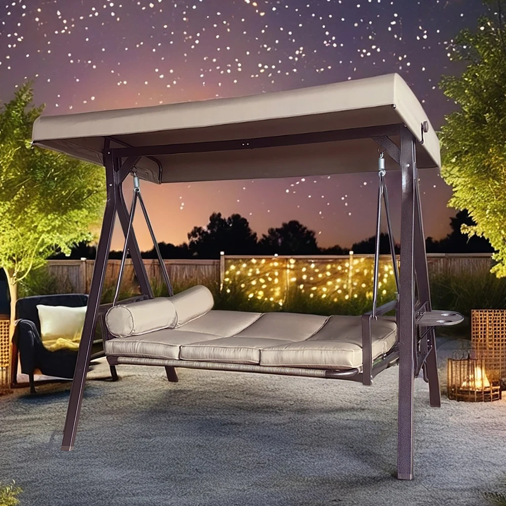 High Quality Wrought Iron Steel Outdoor Swing Bed Patio Chair With Canopy for Beach Balcony or Garden Furniture
High Quality Wrought Iron Steel Outdoor Swing Bed Patio Chair With Canopy for Beach Balcony or Garden Furniture