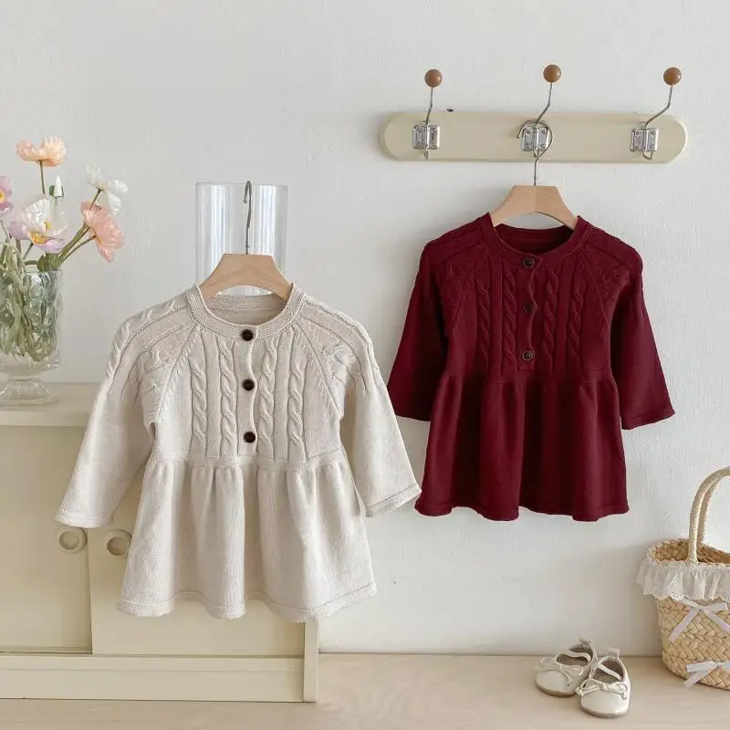 Cotton Infant Toddler Princess Dress Baby Clothes 2025 Autumn New Baby Long Sleeve Dress Cotton Girls Solid Knitted Dress 
Cotton Infant Toddler Princess Dress Baby Clothes 2025 Autumn New Baby Long Sleeve Dress Cotton Girls Solid Knitted Dress