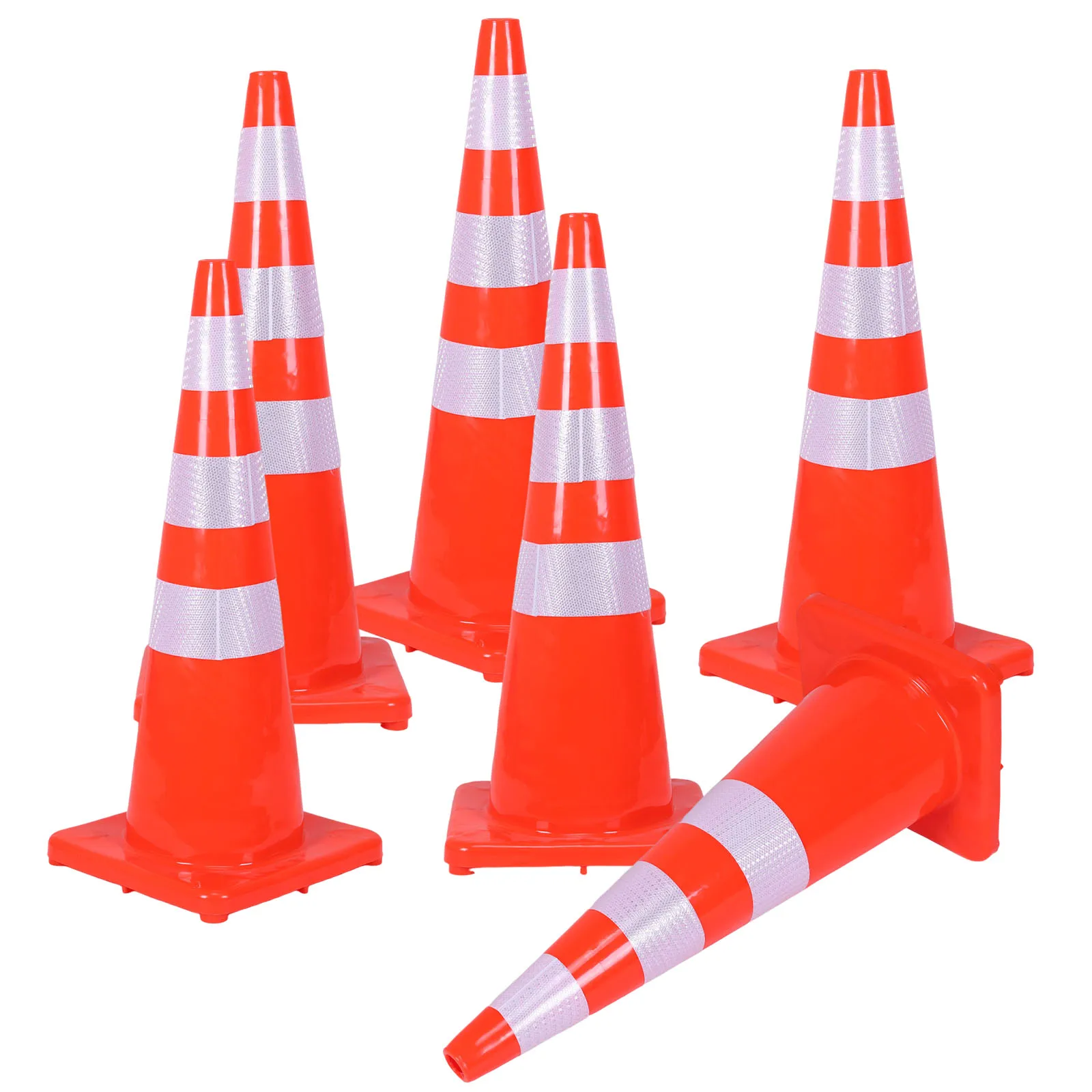 35 Inch 6 Pack Traffic Safety Cones with Reflective Collars Construction Cones for Traffic Control Driveways and Parking Lots
35 Inch 6 Pack Traffic Safety Cones with Reflective Collars Construction Cones for Traffic Control Driveways and Parking Lots
