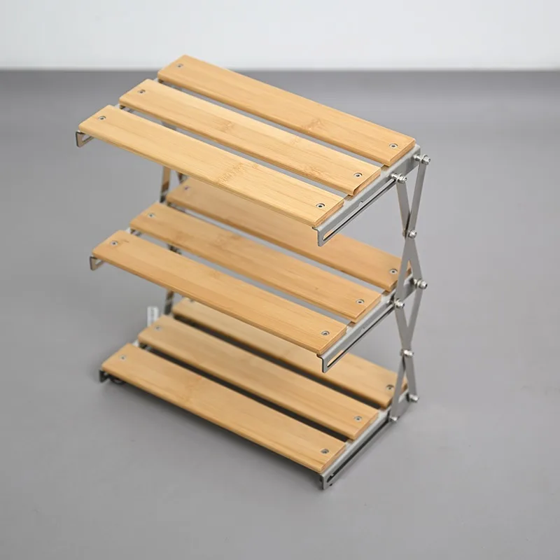 Primary color camping rack three-layer foldable, portable small table, bamboo frame
Primary color camping rack three-layer foldable, portable small table, bamboo frame
