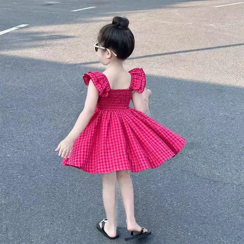 Girls' Summer Dress Fashion New Style Children's Square Neck Little Flying Sleeve Sweet Princess Dress
Girls' Summer Dress Fashion New Style Children's Square Neck Little Flying Sleeve Sweet Princess Dress
