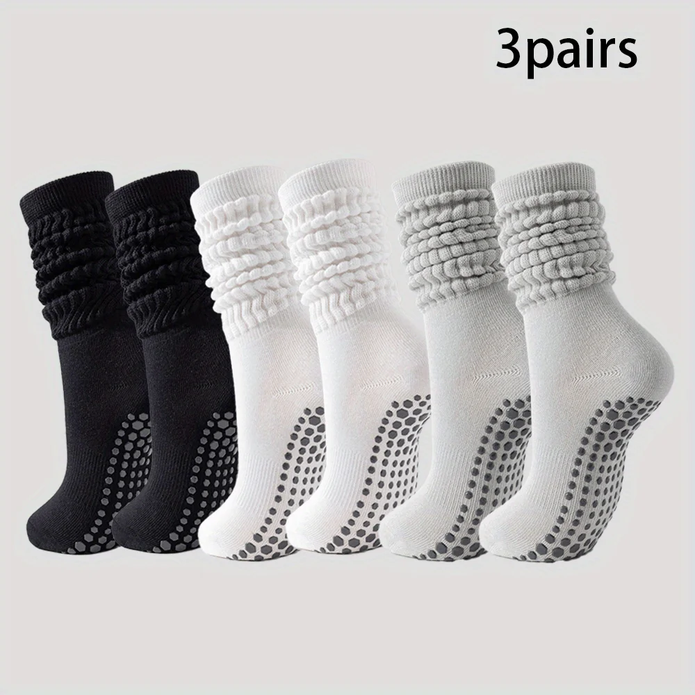 3 пары женских носков для пилатеса и йоги: длинные, в силиконовый горошек, нескользящие, удобные. Идеально подходит для тренировок в помещении и в помещении.
3 пары женских носков для пилатеса и йоги: длинные, в силиконовый горошек, нескользящие, удобные. Идеально подходит для тренировок в помещении и в помещении.
