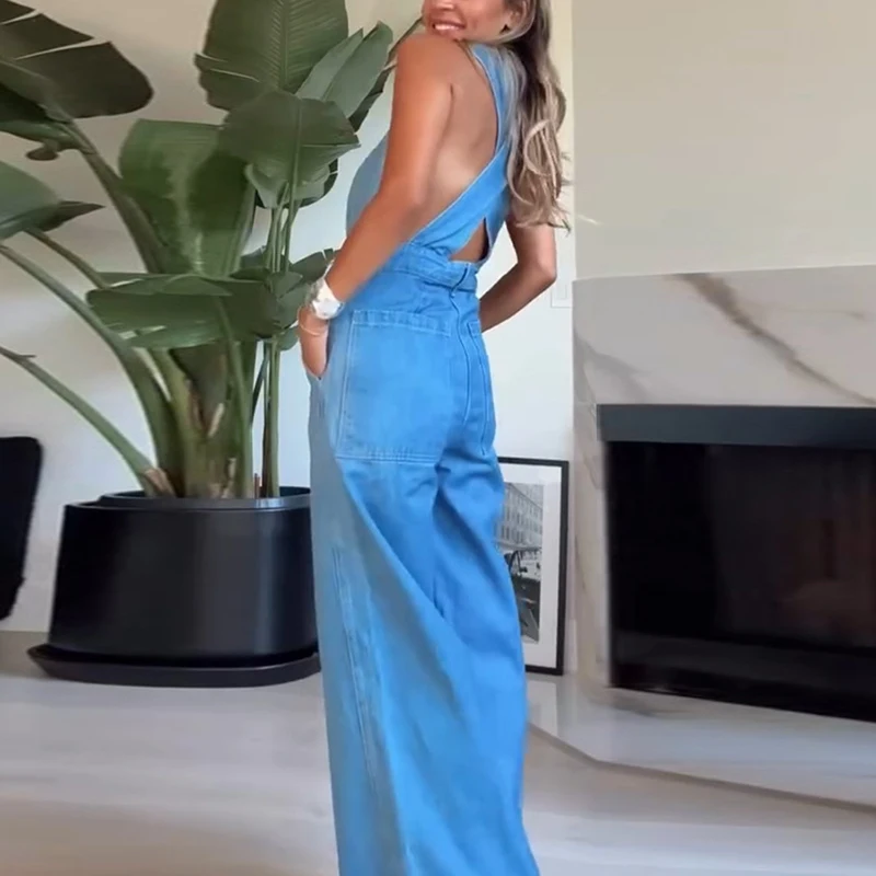 Fashion Denim Sleeveless Crop Top Bodysuit New Sexy Deep V-neck Off Shoulder Jumpsuit Retro Solid Backless Cross Casual Playsuit
Fashion Denim Sleeveless Crop Top Bodysuit New Sexy Deep V-neck Off Shoulder Jumpsuit Retro Solid Backless Cross Casual Playsuit
