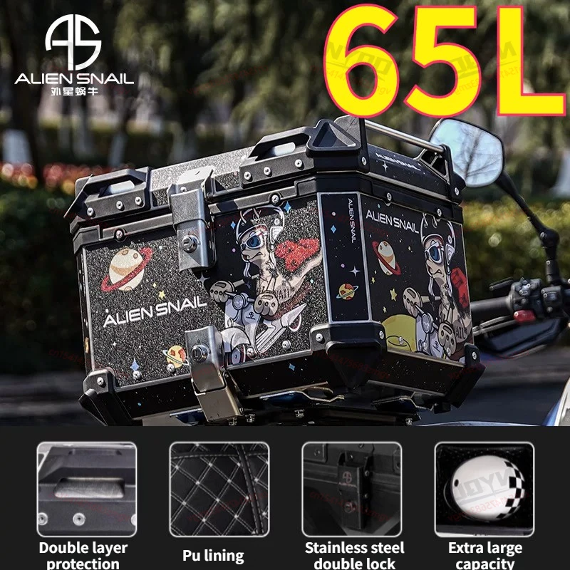 ALIEN SNAIL 65LUniversal Motorcycle Tail Box W/Liner Anti-Vibration Base ABS Reinforced Plastic Storage Top Case For Most Models
ALIEN SNAIL 65LUniversal Motorcycle Tail Box W/Liner Anti-Vibration Base ABS Reinforced Plastic Storage Top Case For Most Models