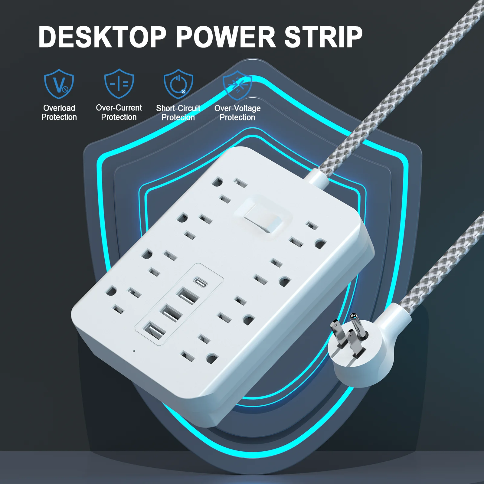 12 IN 1 Power Strip,US ,CA,1.5M Extension cord,Textile Insulated Cable,Overload, Over-Current,
12 IN 1 Power Strip,US ,CA,1.5M Extension cord,Textile Insulated Cable,Overload, Over-Current,