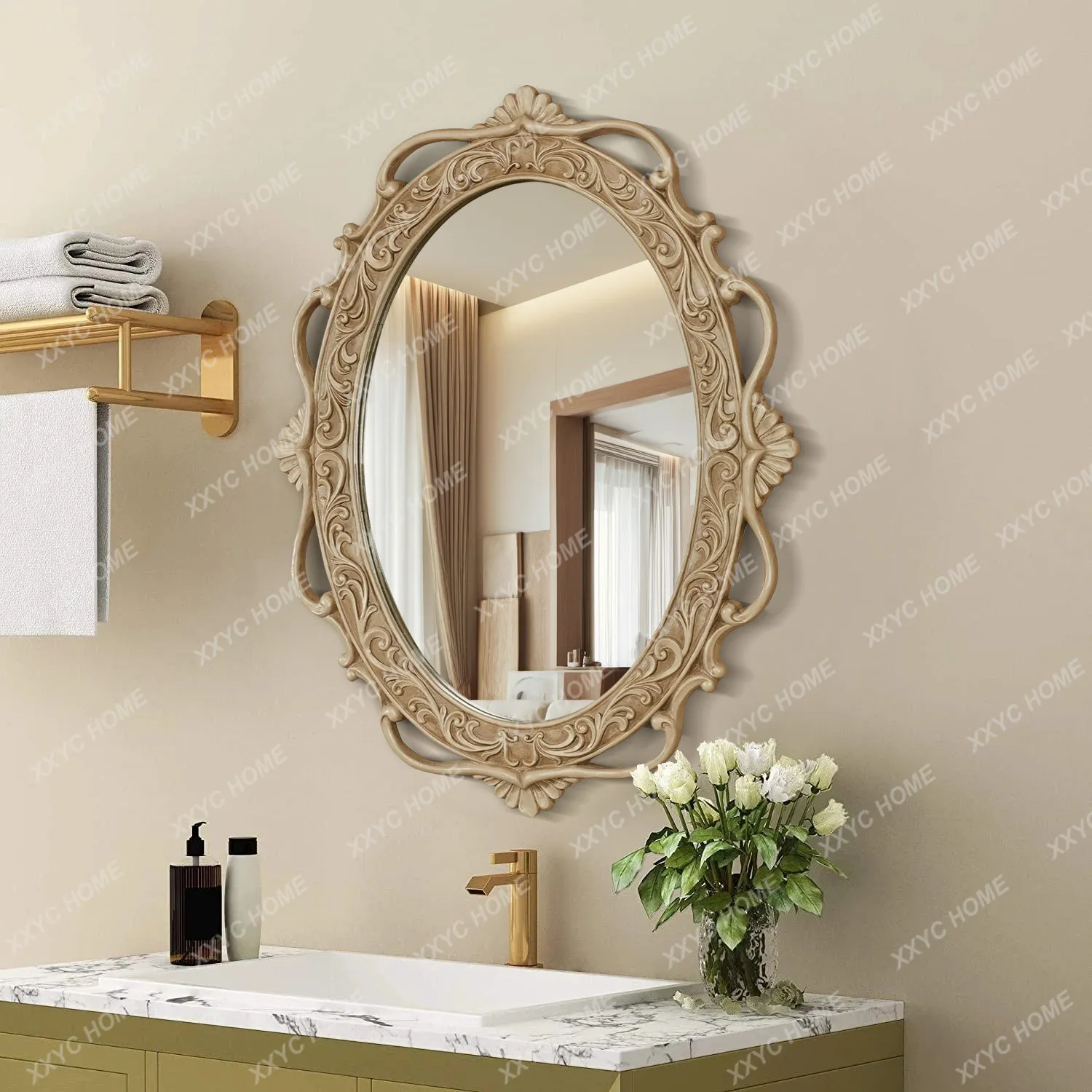 court style carved wood frame, ancient style home retro washtable, intelligent washing mirror
court style carved wood frame, ancient style home retro washtable, intelligent washing mirror