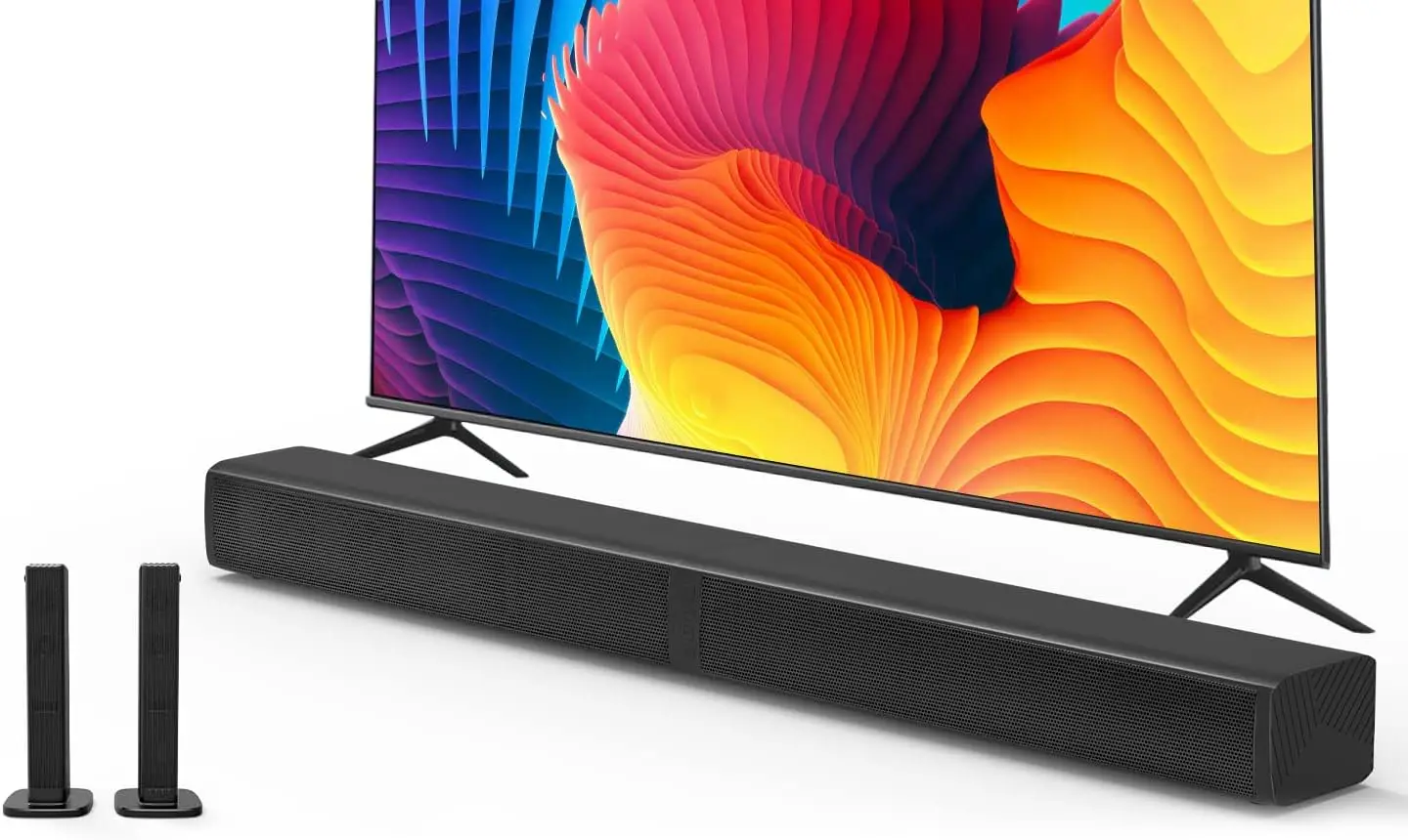 2 in 1 Detachable Sound Bar for TV, 32 Inch Bluetooth 5.0 Speaker with Dual Subwoofer, Surround Sound, Bass Adjustable, Remote Control
2 in 1 Detachable Sound Bar for TV, 32 Inch Bluetooth 5.0 Speaker with Dual Subwoofer, Surround Sound, Bass Adjustable, Remote Control