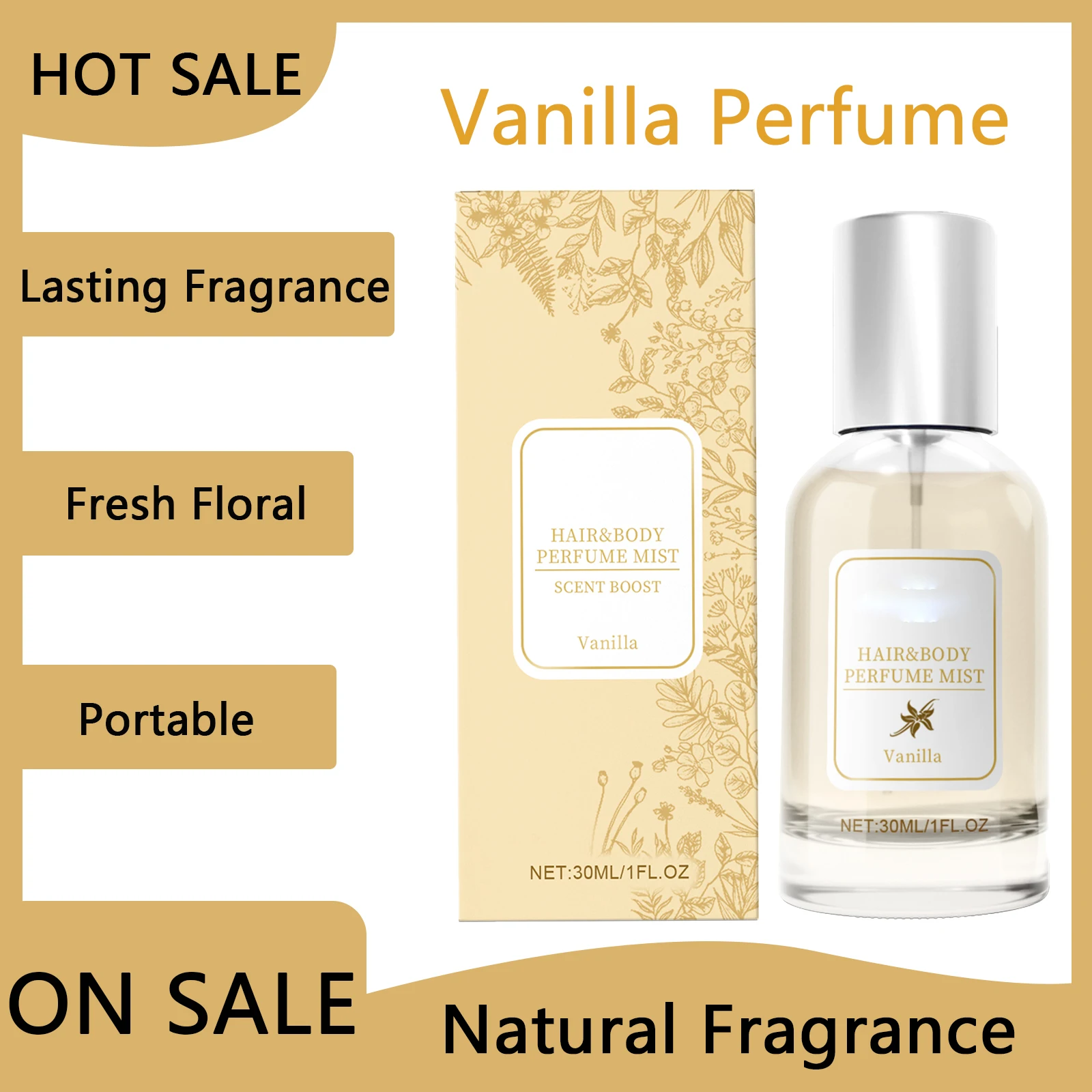 Vanilla Body Hair Perfume Spray Long Lasting Eau De Toilette Fresh Floral Women Niche Perfume Spray
Vanilla Body Hair Perfume Spray Long Lasting Eau De Toilette Fresh Floral Women Niche Perfume Spray
