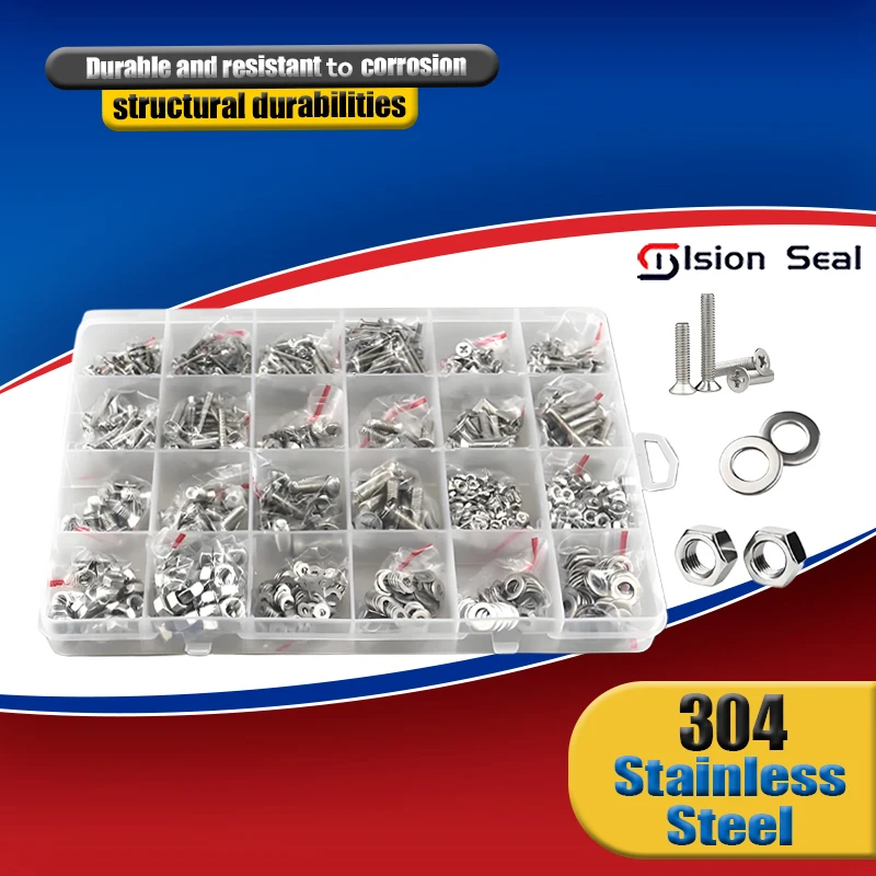 M1.6 M2 M2.5 M3 M4 M5 Cross Phillips Flat Countersunk Head Screws 304 Stainless Steel Bolt and Nut Washer Assortment Set Kit Box
M1.6 M2 M2.5 M3 M4 M5 Cross Phillips Flat Countersunk Head Screws 304 Stainless Steel Bolt and Nut Washer Assortment Set Kit Box