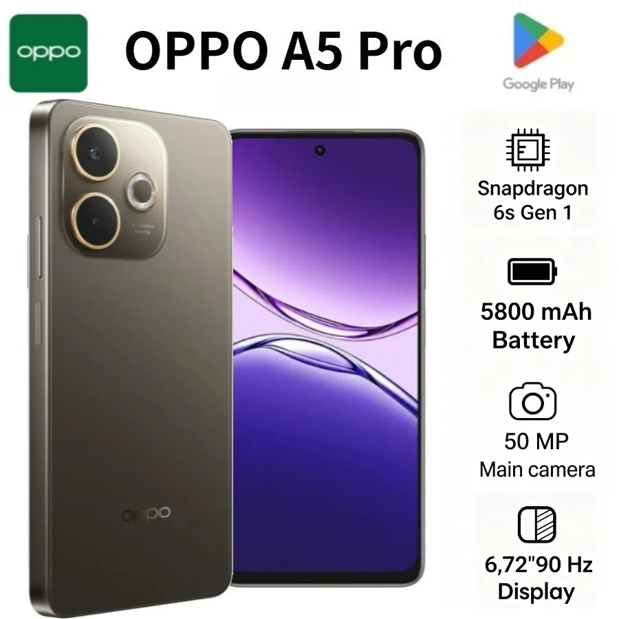 2026 new OPPO A5 pro Smartphone 6.67-inch Display 5800mAh Battery 50MP Dual SIM 2026 Latest Model
2026 new OPPO A5 pro Smartphone 6.67-inch Display 5800mAh Battery 50MP Dual SIM 2026 Latest Model