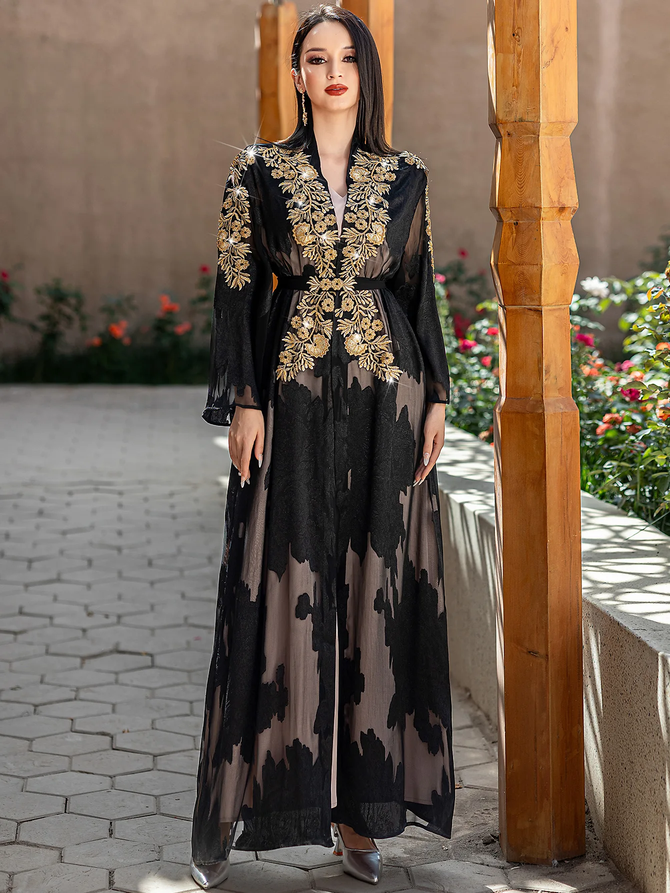 Fashion Lace Embroidered 2 Piece Set Robe Belt Abaya Dubai Kaftan Women Muslim Dress Morocco Caftan Ramadan Kebaya Jalabiya Gown
Fashion Lace Embroidered 2 Piece Set Robe Belt Abaya Dubai Kaftan Women Muslim Dress Morocco Caftan Ramadan Kebaya Jalabiya Gown