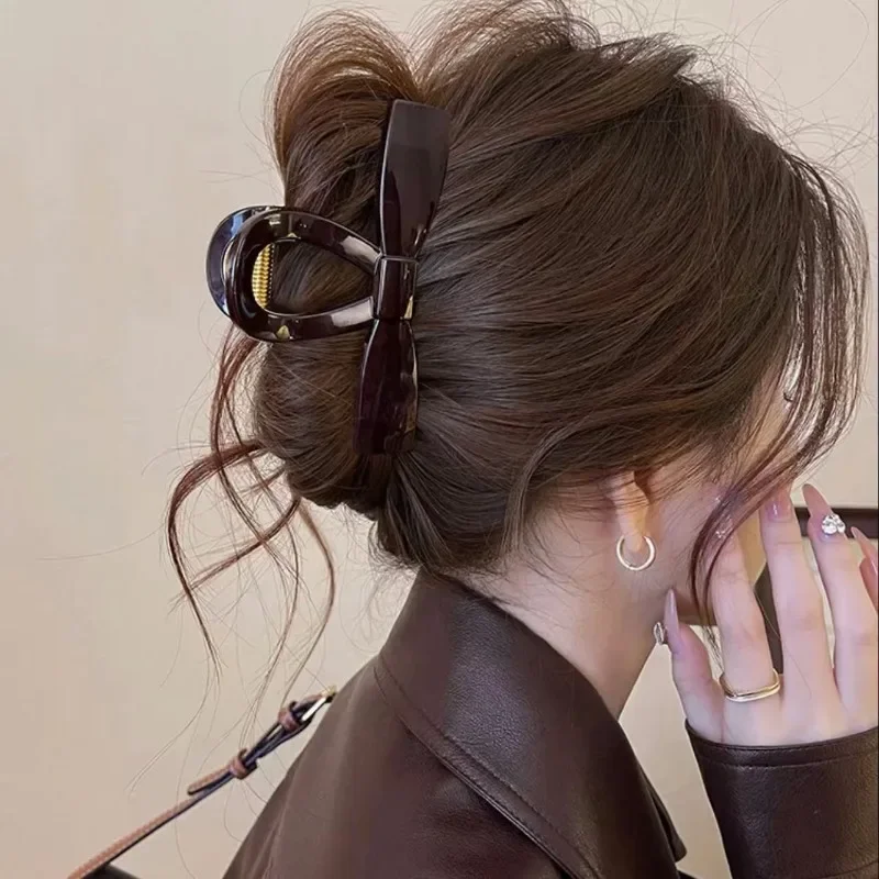 High-grade Chocolate Hot Sale Brown Simple Atmospheric Bow Grab Clip Large Shark Clip Hairpin Female Back Head 2025 New Model
High-grade Chocolate Hot Sale Brown Simple Atmospheric Bow Grab Clip Large Shark Clip Hairpin Female Back Head 2025 New Model