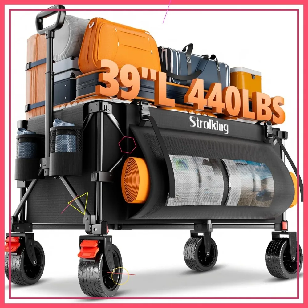 Складная тележка-вагон 39 дюймов, объем 220 л, грузоподъемность 200 кг, легкая складная конструкция для пляжа, кемпинга, газона, покупок
Складная тележка-вагон 39 дюймов, объем 220 л, грузоподъемность 200 кг, легкая складная конструкция для пляжа, кемпинга, газона, покупок