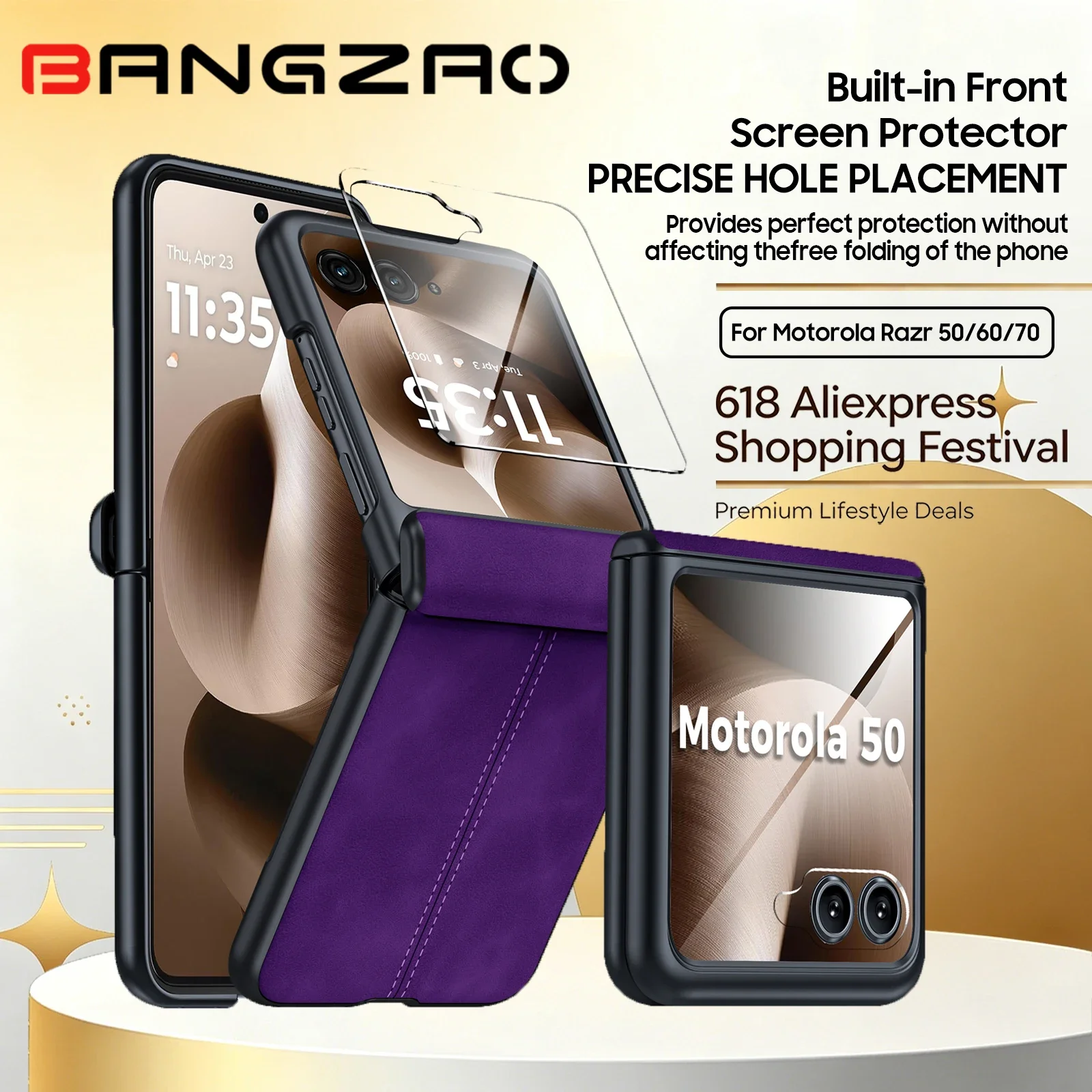 618 Sale For Motorola Razr 50/60/70 Case Magnetic Hinge Protection Leather Cover With 9H Screen Protector Wireless Chargi-Purple
618 Sale For Motorola Razr 50/60/70 Case Magnetic Hinge Protection Leather Cover With 9H Screen Protector Wireless Chargi-Purple