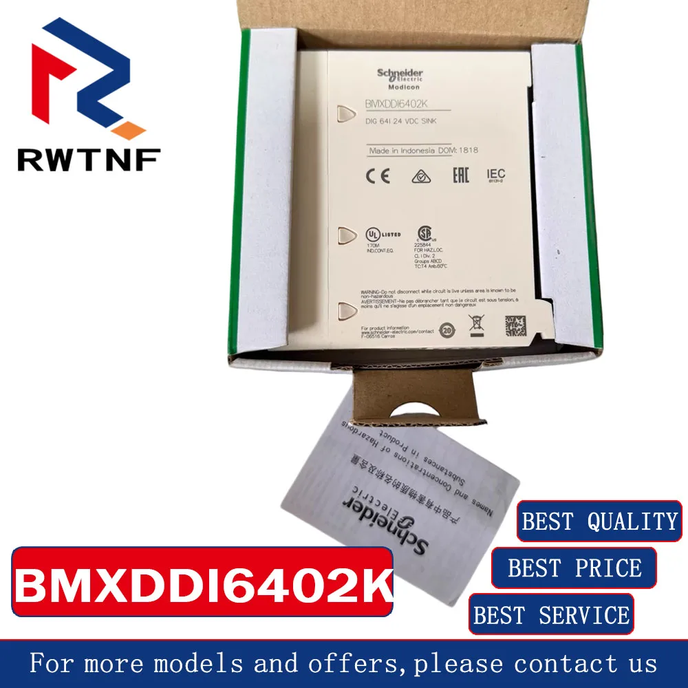 Brand New Genuine BMXDDI6402K Schneider Analog input module programmable controller ,100% original warehouse stock
Brand New Genuine BMXDDI6402K Schneider Analog input module programmable controller ,100% original warehouse stock