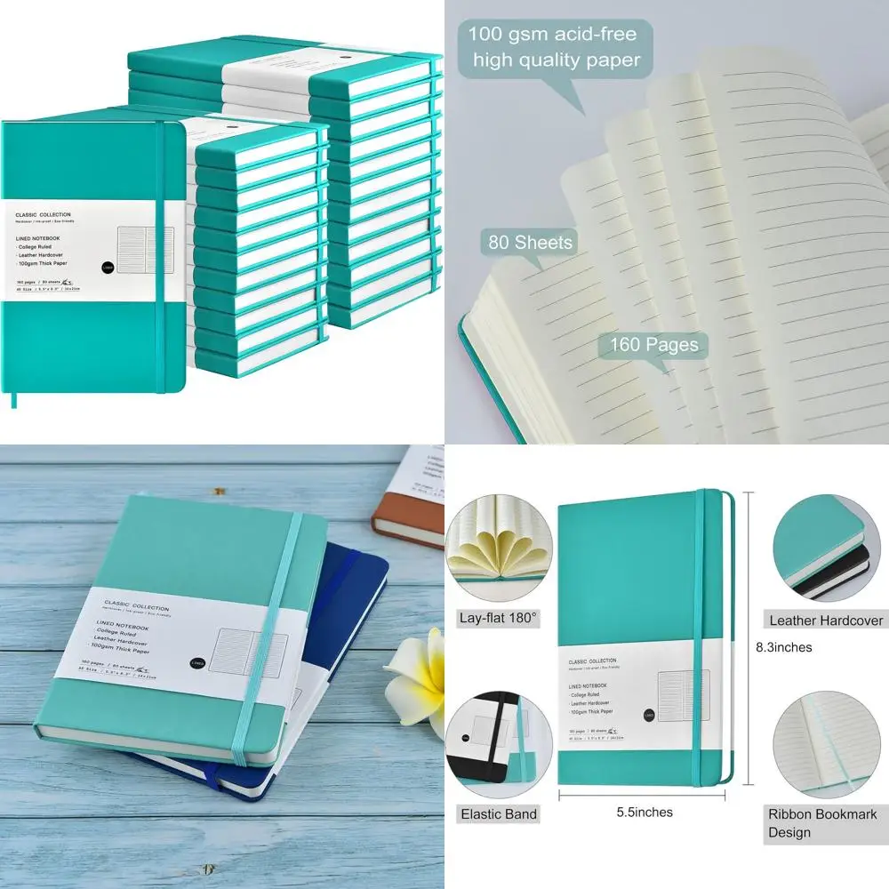 Bulk A5 Lined Leather Journals, 24-Pack, 160 Pages, 100GSM Paper, 8.3x5.5 inches, for Writing, Office, School, Business, Men & W
Bulk A5 Lined Leather Journals, 24-Pack, 160 Pages, 100GSM Paper, 8.3x5.5 inches, for Writing, Office, School, Business, Men & W