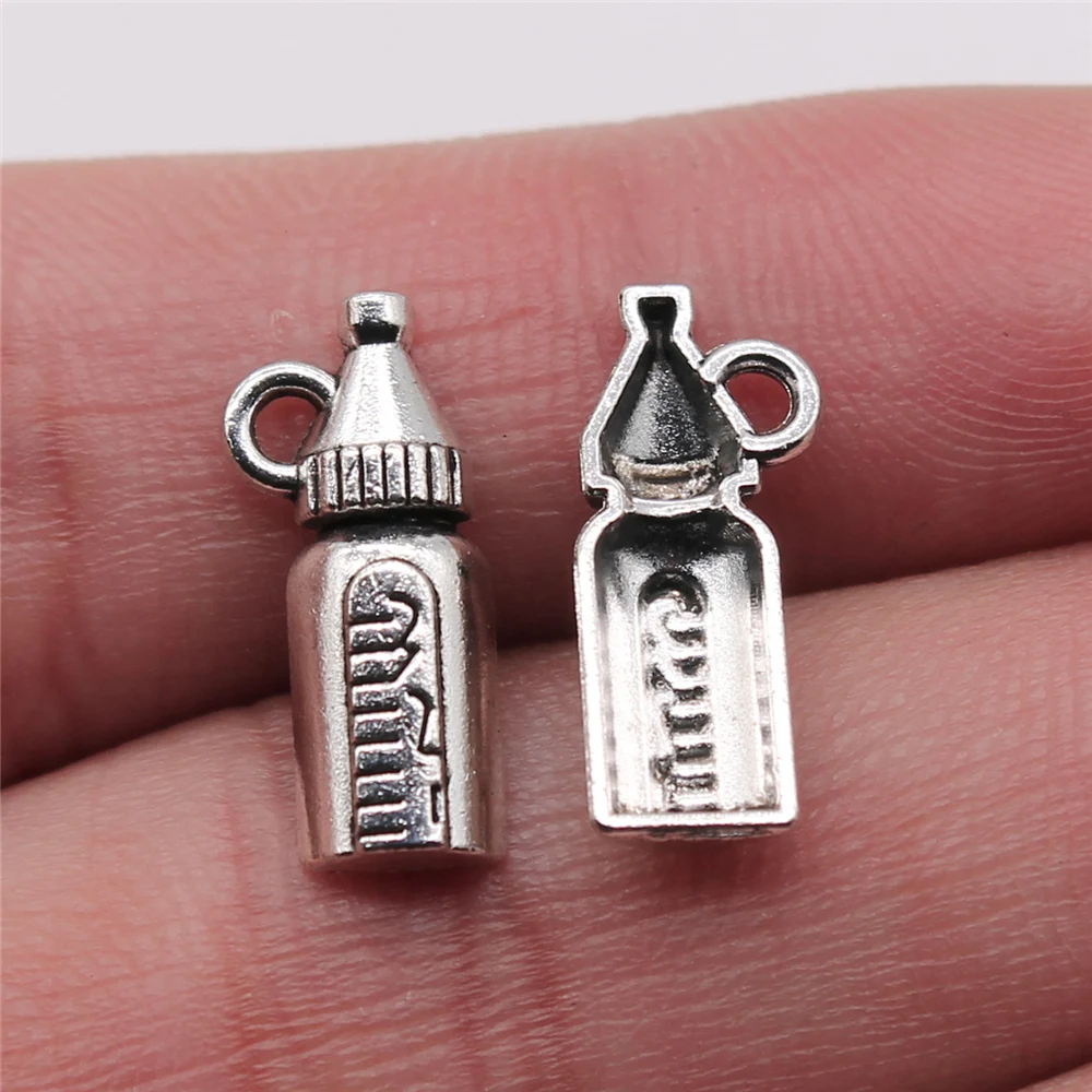 Wholesale 400pcs/bag 8x17mm Feeding Bottle Pendant Charms Wholesale Antique Silver Color Zinc Alloy Jewelry Findings
Wholesale 400pcs/bag 8x17mm Feeding Bottle Pendant Charms Wholesale Antique Silver Color Zinc Alloy Jewelry Findings