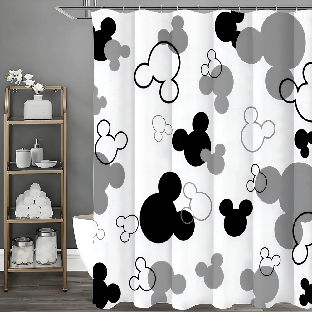 Mickey Mouse Head Shower Curtain Black White Gray Pattern Cartoon Design Kids Bathroom Decor Fun Playful Theme Modern Home
Mickey Mouse Head Shower Curtain Black White Gray Pattern Cartoon Design Kids Bathroom Decor Fun Playful Theme Modern Home