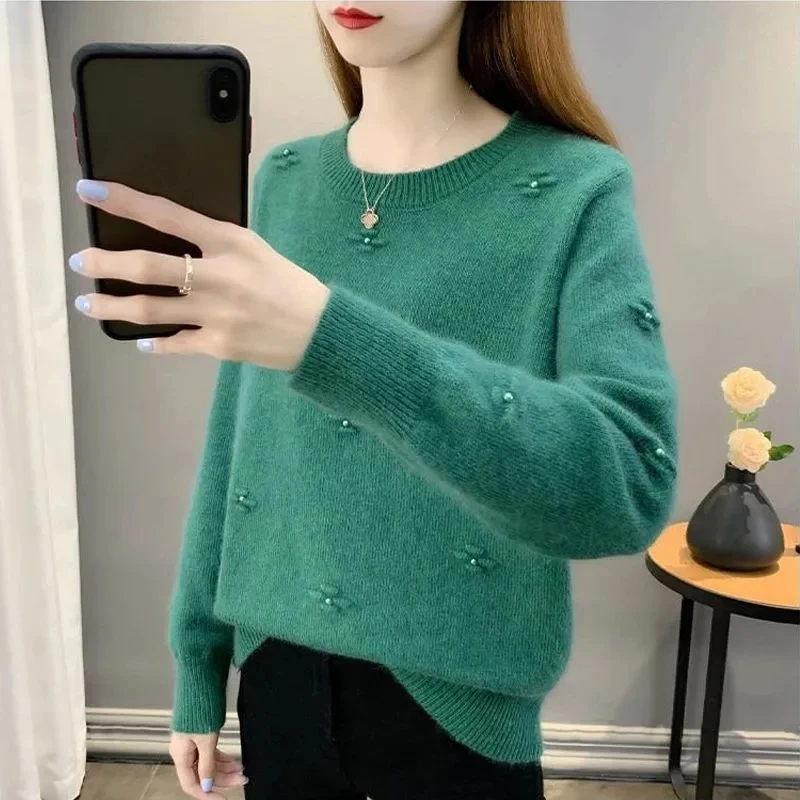 2023 Autumn Winter Sweater Women Round Neck Pullover Knit Sweater Loose Long Sleeves Female Casual Tops Bottoming Shirt Jumper
2023 Autumn Winter Sweater Women Round Neck Pullover Knit Sweater Loose Long Sleeves Female Casual Tops Bottoming Shirt Jumper