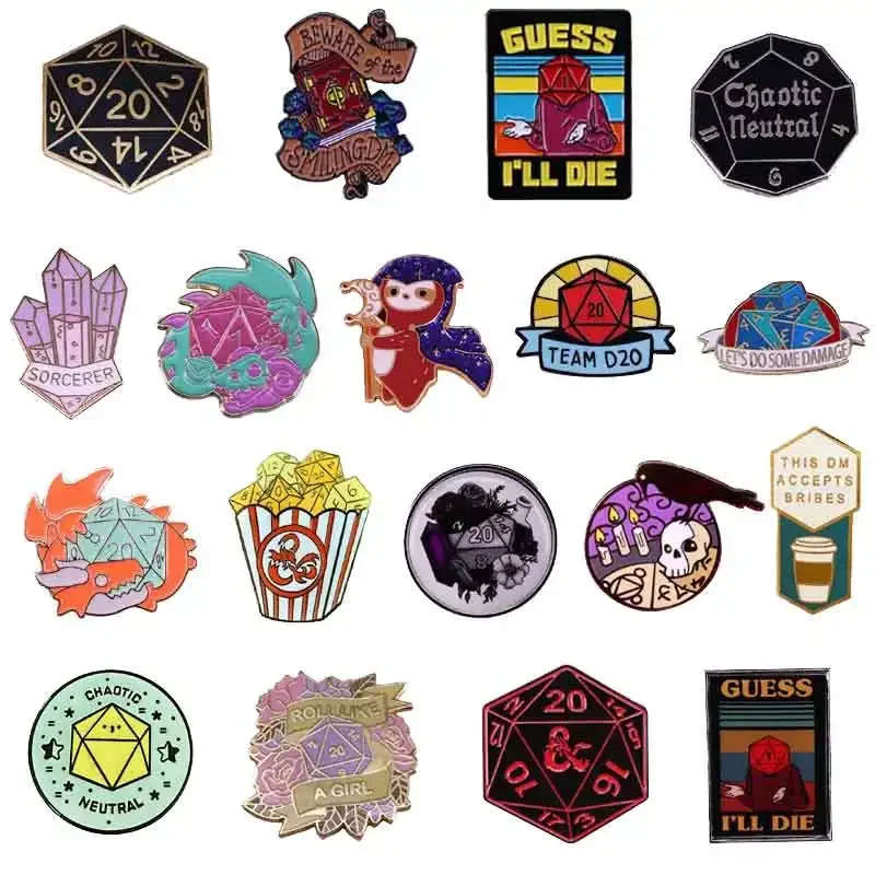 RPG Classic Dice Game Cartoon Alloy Hard Enamel Dragon Badge Creativity Anime Pin Denim Backpack Accessories Game Player Gift
RPG Classic Dice Game Cartoon Alloy Hard Enamel Dragon Badge Creativity Anime Pin Denim Backpack Accessories Game Player Gift