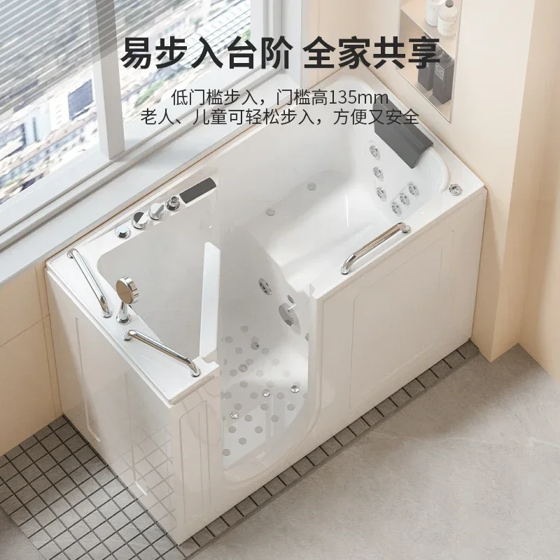 The elderly special bathtub barrier-free side door walk-in household deep bubble sitting acrylic small apartment
The elderly special bathtub barrier-free side door walk-in household deep bubble sitting acrylic small apartment