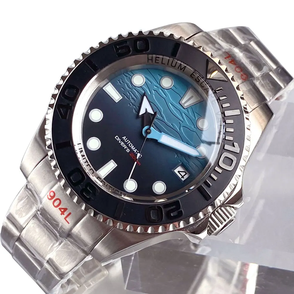 43 мм текстурированный градиент 20ATM механические часы мужские с сапфировым стеклом NH35A браслет скользящий замок керамическая вставка
43 мм текстурированный градиент 20ATM механические часы мужские с сапфировым стеклом NH35A браслет скользящий замок керамическая вставка