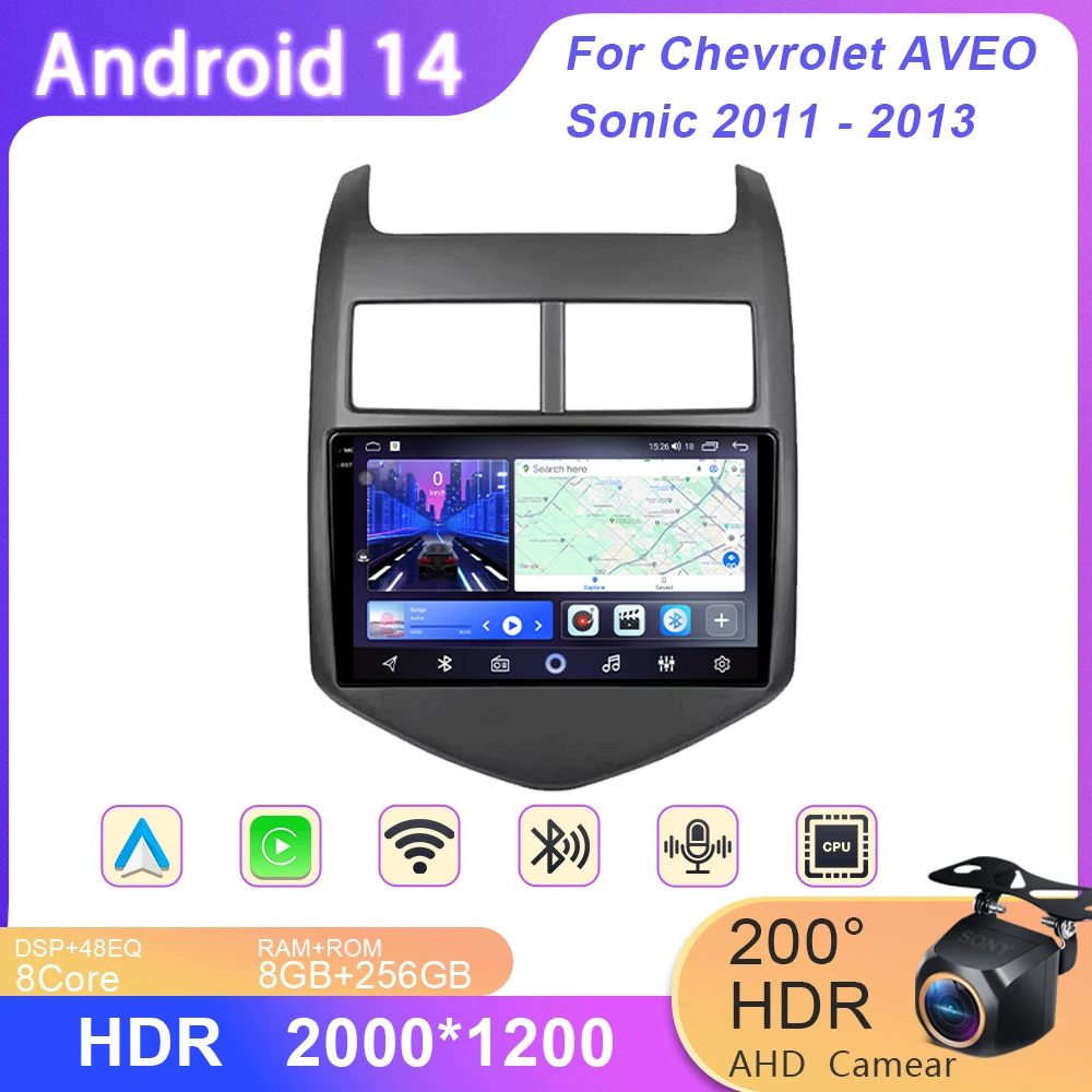 Android 14 Carplay Auto For Chevrolet Aveo 2 Sonic T300 2011 2012 2013 2014 2015 Car Radio GPS Stereo Multimedia Player No 2din 
Android 14 Carplay Auto For Chevrolet Aveo 2 Sonic T300 2011 2012 2013 2014 2015 Car Radio GPS Stereo Multimedia Player No 2din