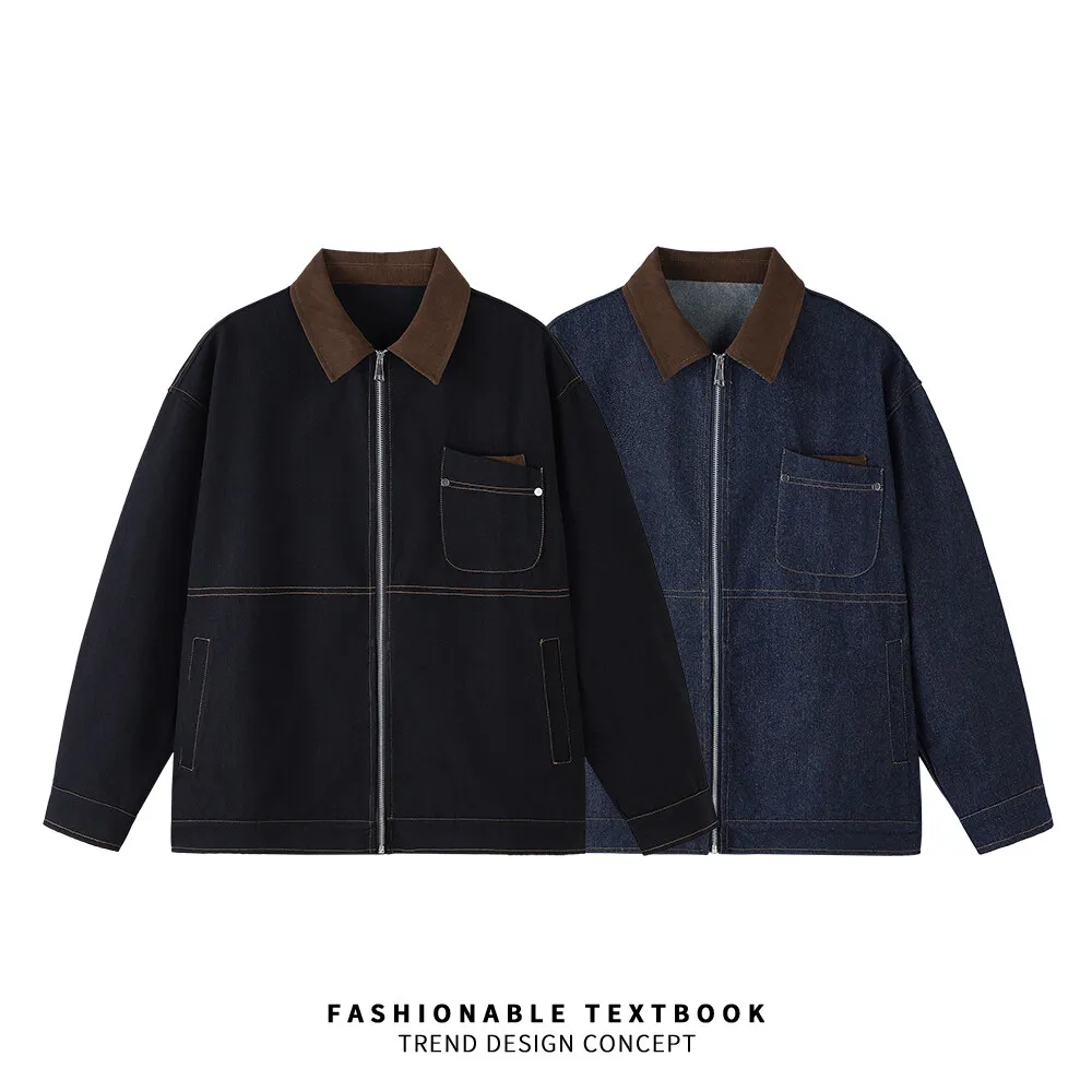 Unisex Oversized Denim Jacket - 80% Cotton-Lined Comfort in Charcoal/Indigo | Fashionable Textbook Trend with Suede Collar
Unisex Oversized Denim Jacket - 80% Cotton-Lined Comfort in Charcoal/Indigo | Fashionable Textbook Trend with Suede Collar