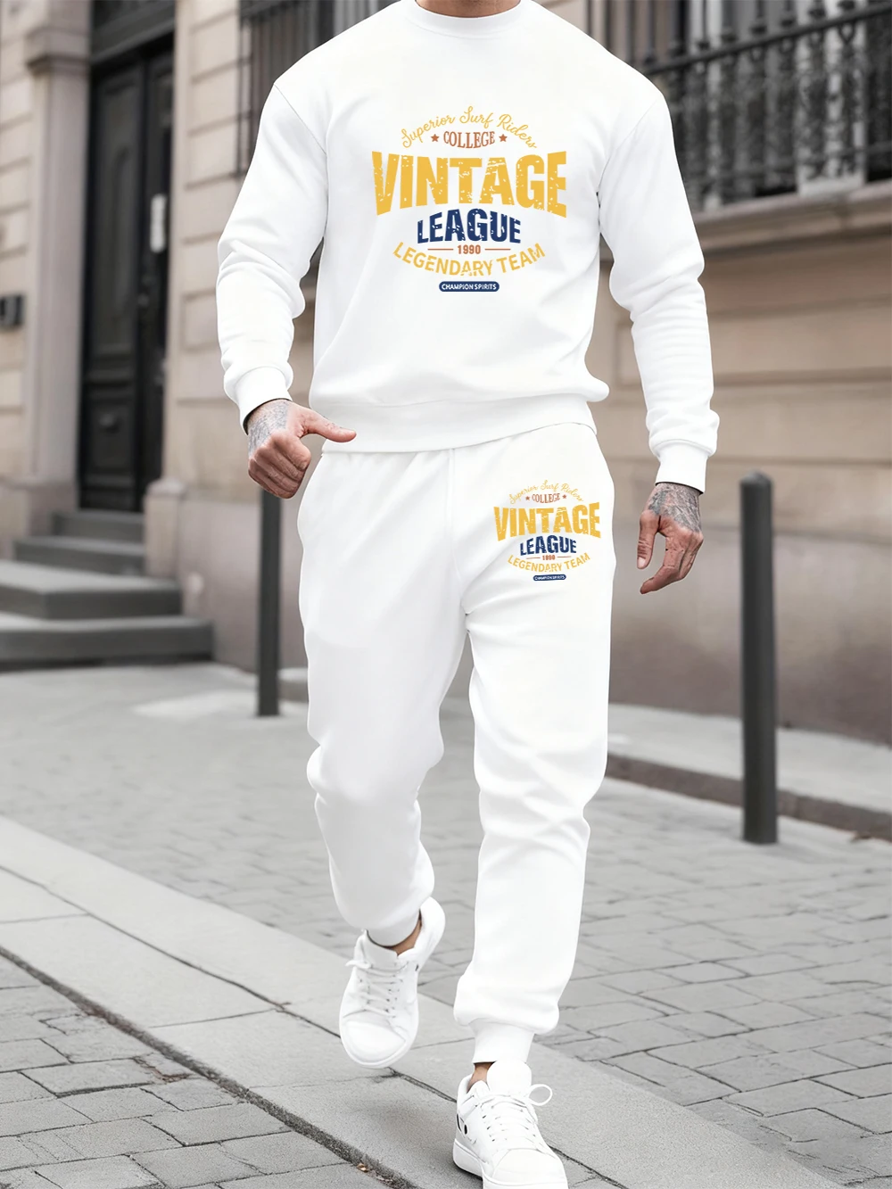 Комплект толстовок из 2 предметов, мужские винтажные спортивные штаны с легендарным принтом Legue Team, осенние свободные спортивные штаны с круглым вырезом, повседневная флисовая одежда
Комплект толстовок из 2 предметов, мужские винтажные спортивные штаны с легендарным принтом Legue Team, осенние свободные спортивные штаны с круглым вырезом, повседневная флисовая одежда