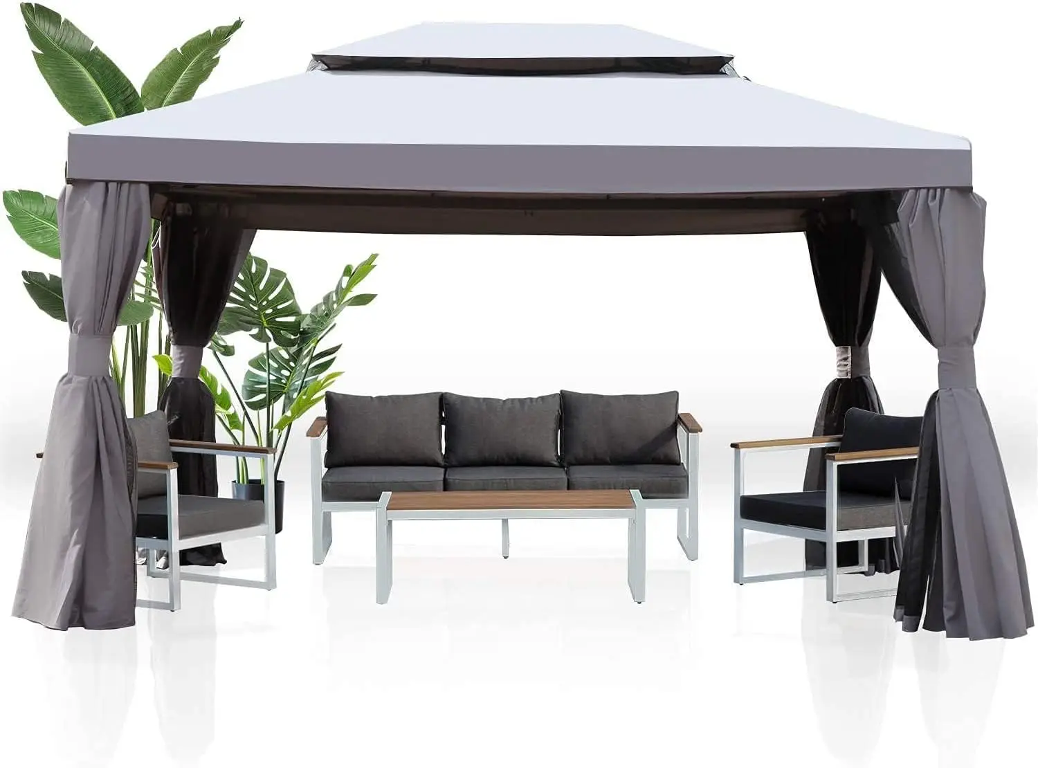 10x13 FT Gazebo for Patios Outdoor Gazebo with Mosquito Netting and Curtains Outdoor Patio Canopy for Deck Backyard Garden Lawns
10x13 FT Gazebo for Patios Outdoor Gazebo with Mosquito Netting and Curtains Outdoor Patio Canopy for Deck Backyard Garden Lawns