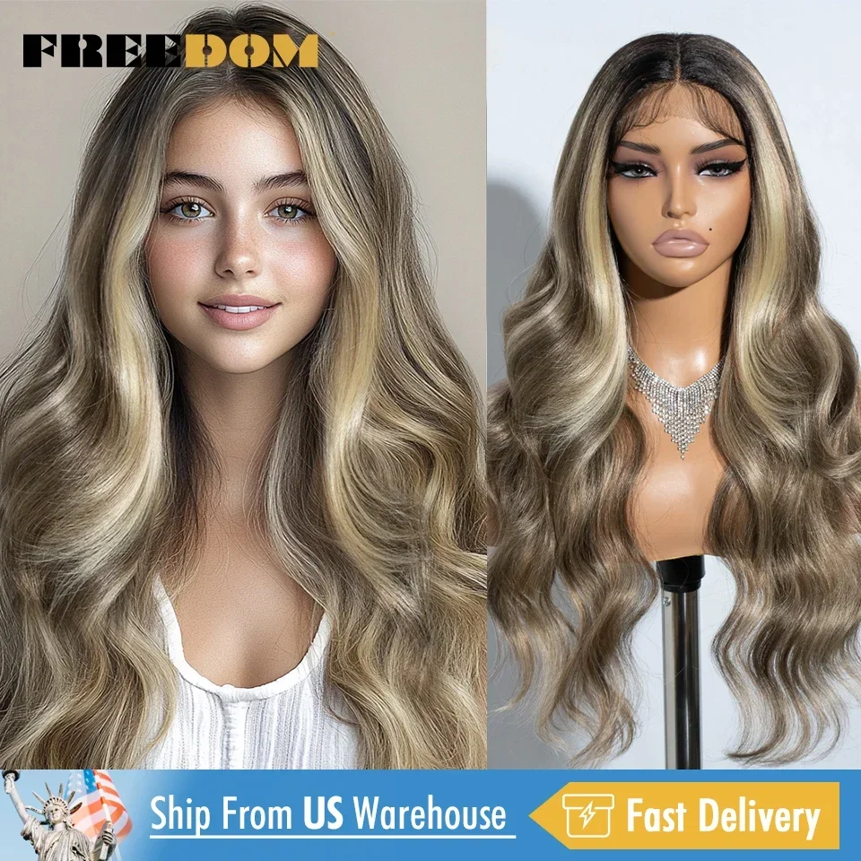 FREEDOM Synthetic Lace Front Wigs For Women 26 Inch Highlight Honey Brown Body Wave Wig Ombre Blonde Black Wig Cosplay Lace Wig
FREEDOM Synthetic Lace Front Wigs For Women 26 Inch Highlight Honey Brown Body Wave Wig Ombre Blonde Black Wig Cosplay Lace Wig